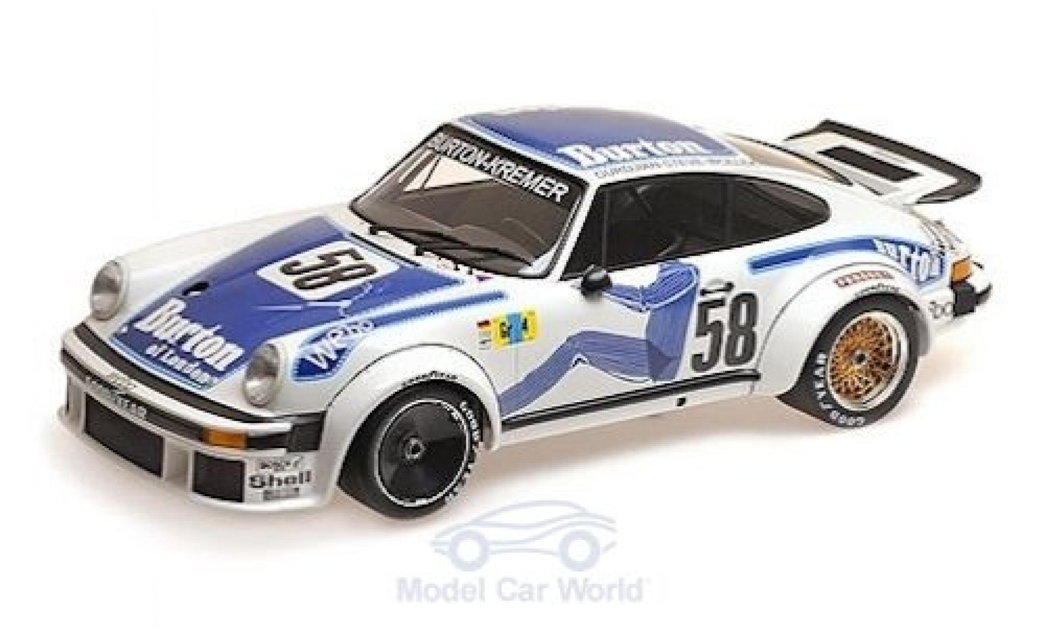 Porsche 934 1977 1/12 Minichamps No.58 -Kremer Racing Burton Le Mans 24h Le Mans 1977 B.Wollek/P.Gurdjian/Steve modelauto