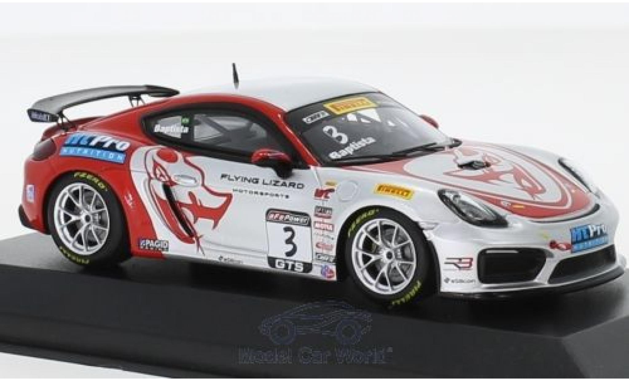 Porsche Cayman GT4 Clubsport 1/43 Minichamps GT4 Clubsport MR No.3 Flying Lizard Motorsports Pirelli World Challenge 2017 R.Baptista modelauto