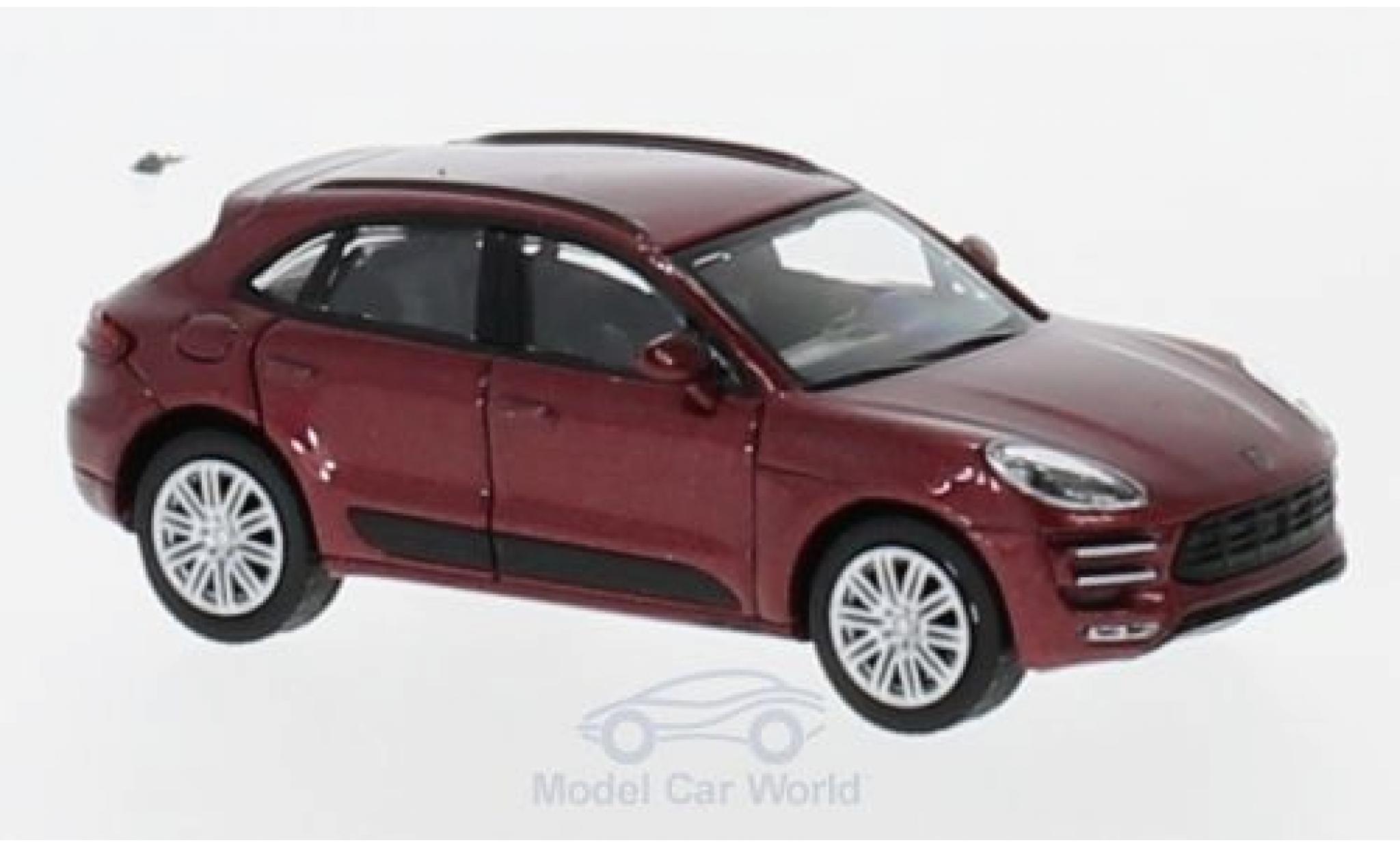 Porsche Macan Turbo 1/87 Minichamps Turbo metallic rood 2013 modelauto