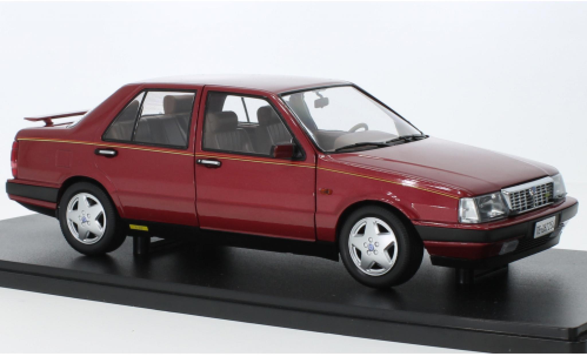 Lancia Thema 1/18 Mitica 8.32 Ferrari 1S metallic rood 1986 modelauto