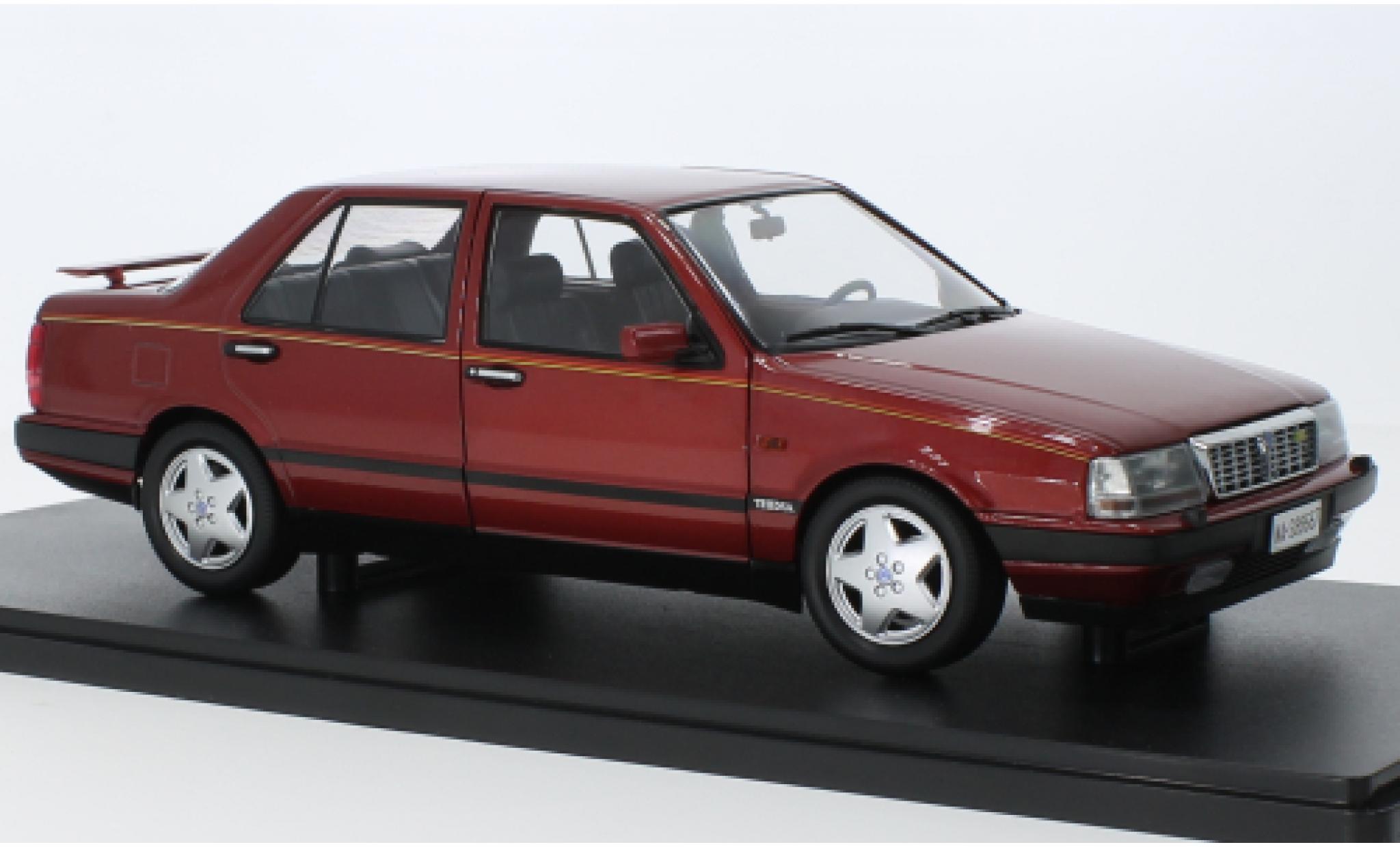 Lancia Thema 1/18 Mitica 8.32 Ferrari 2S metallic rood 1988 modelauto