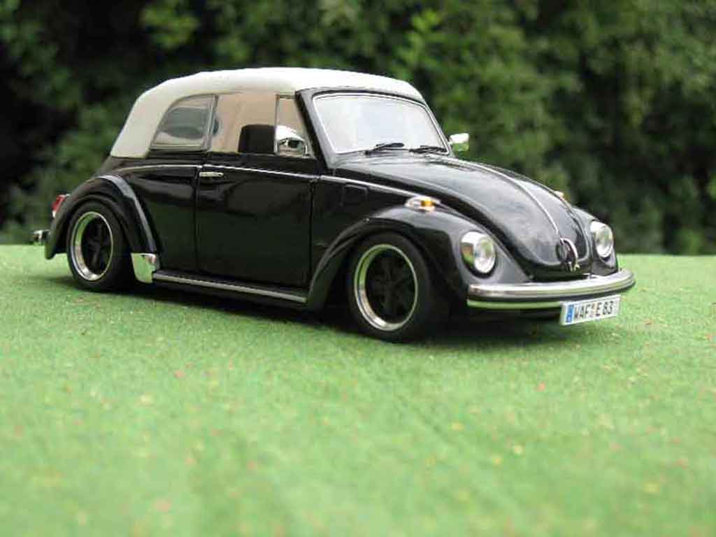Volkswagen Kafer 1/18 Solido Coccinelle Cabriolet zwart jantes fuchs modelauto