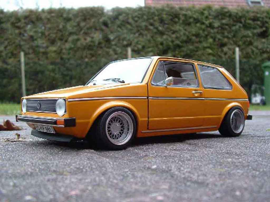 Volkswagen Golf 1 GTI 1/18 Solido jantes BBS 1 GTI tuning oranje modelauto