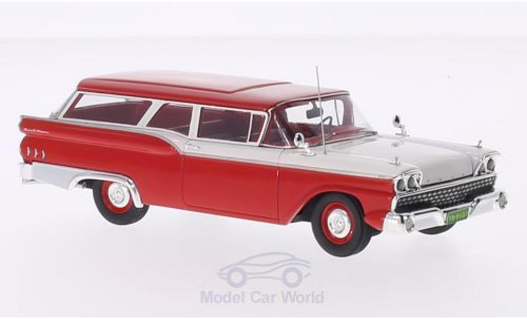 Ford Ranch Wagon 1/43 Motorhead rood/wit 1959 modelauto