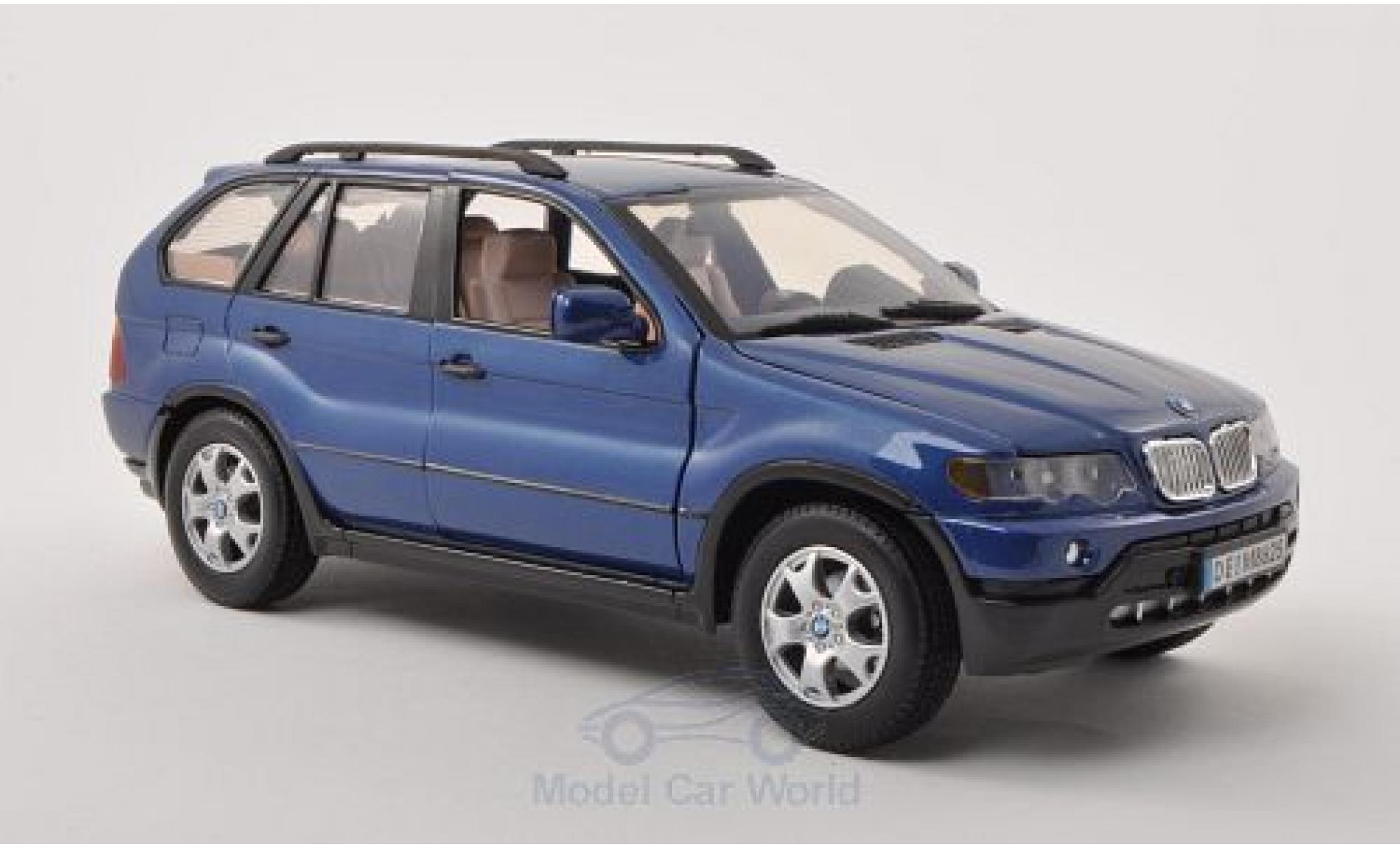 Bmw X5 E53 1/18 Motormax (E53) metallic blauw modelauto