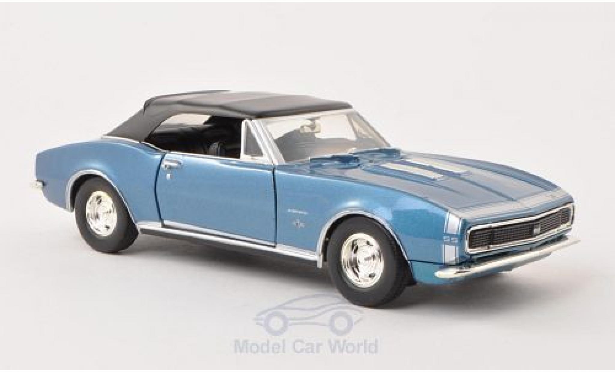 Chevrolet Camaro 1/24 Motormax SS Cabriolet metallic blauw 1967 Verdeck geschlossen ohne Vitrine modelauto