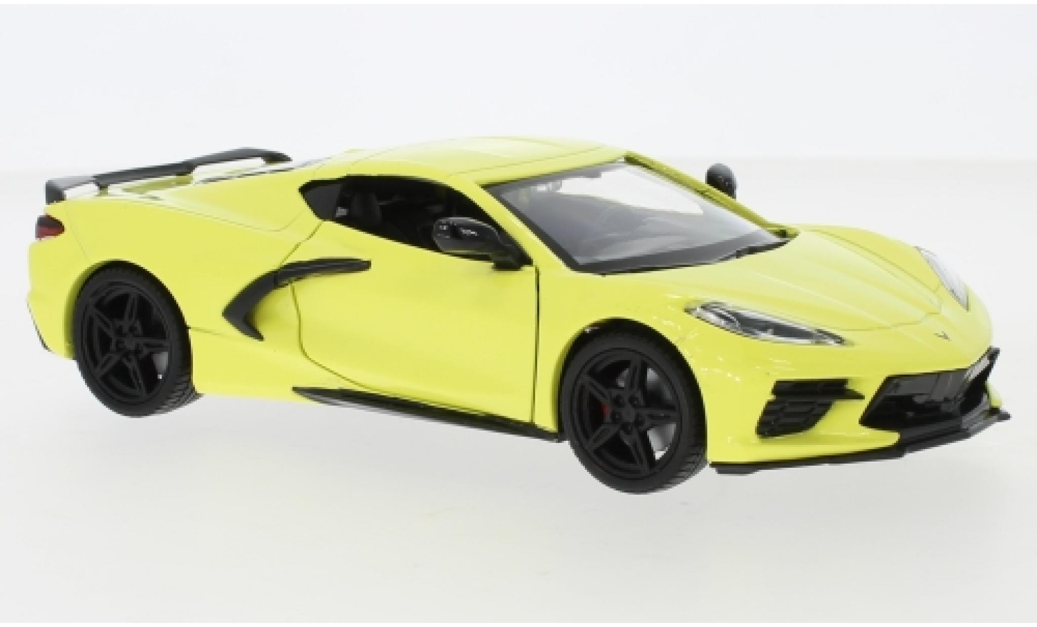 Chevrolet Corvette 1/24 Motormax C8 Stingray geel 2020 modelauto