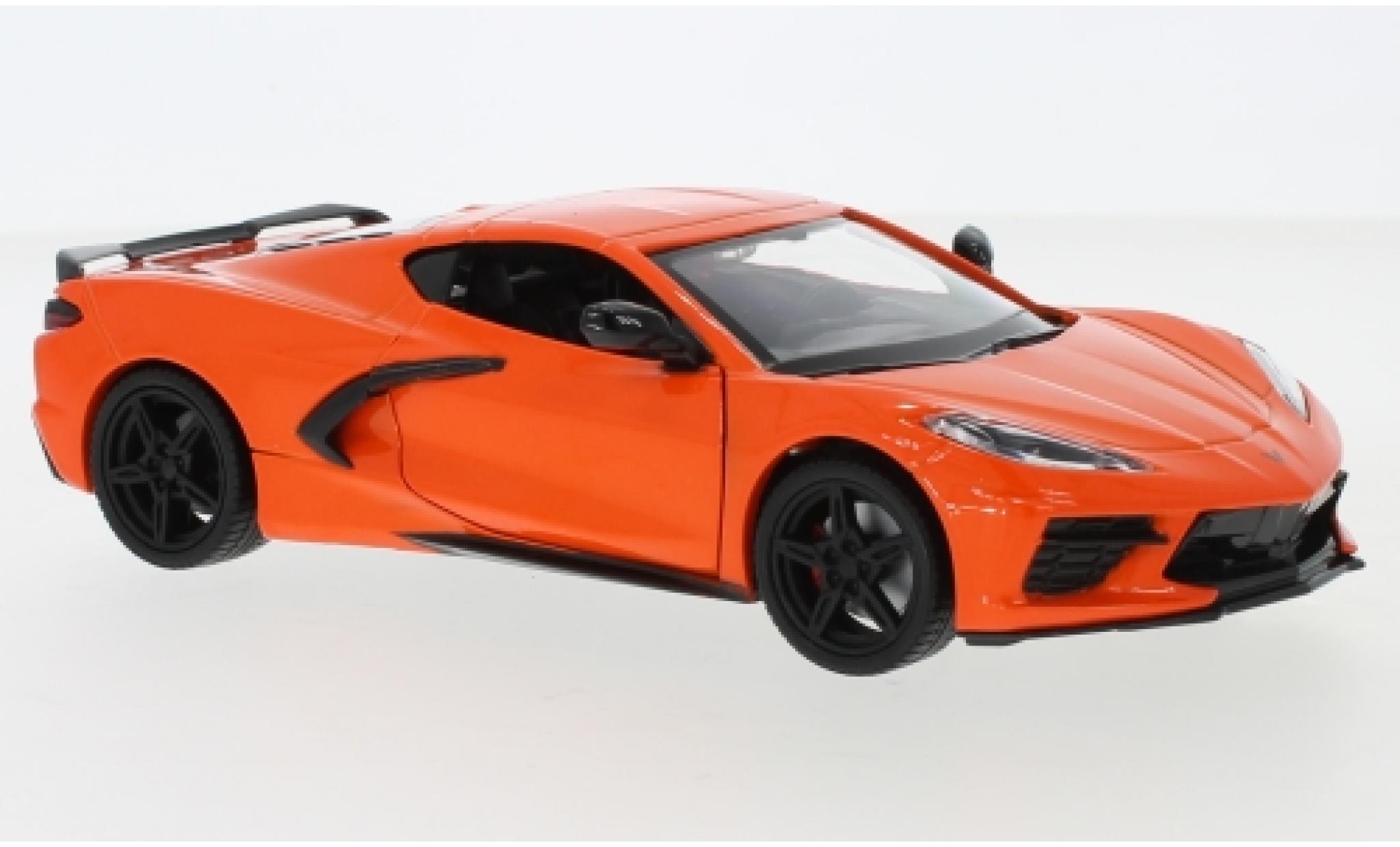 Chevrolet Corvette 1/24 Motormax C8 Stingray metallic oranje 2020 modelauto
