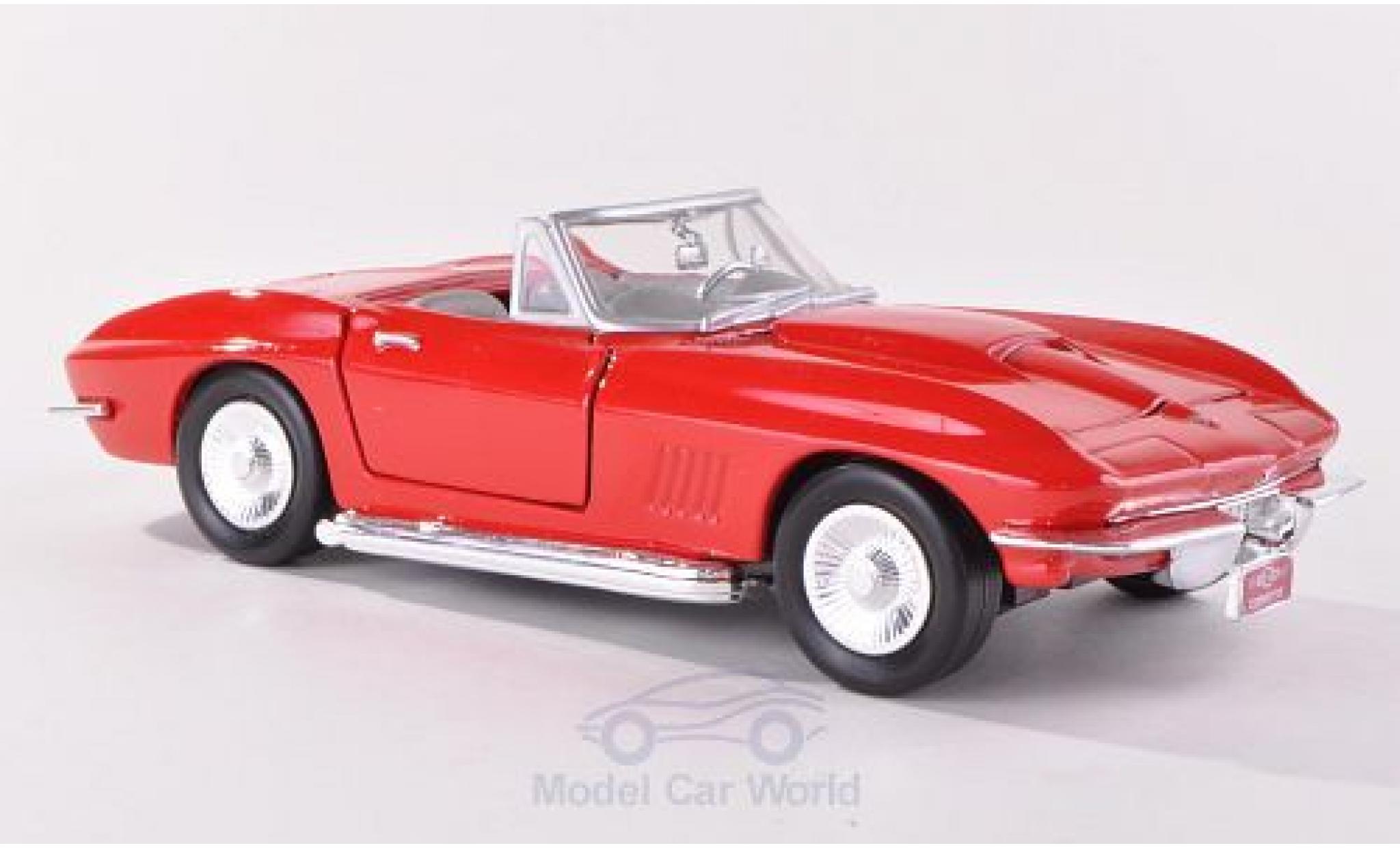 Chevrolet Corvette 1/24 Motormax Stingray Cabriolet (C2) rood 1967 modelauto