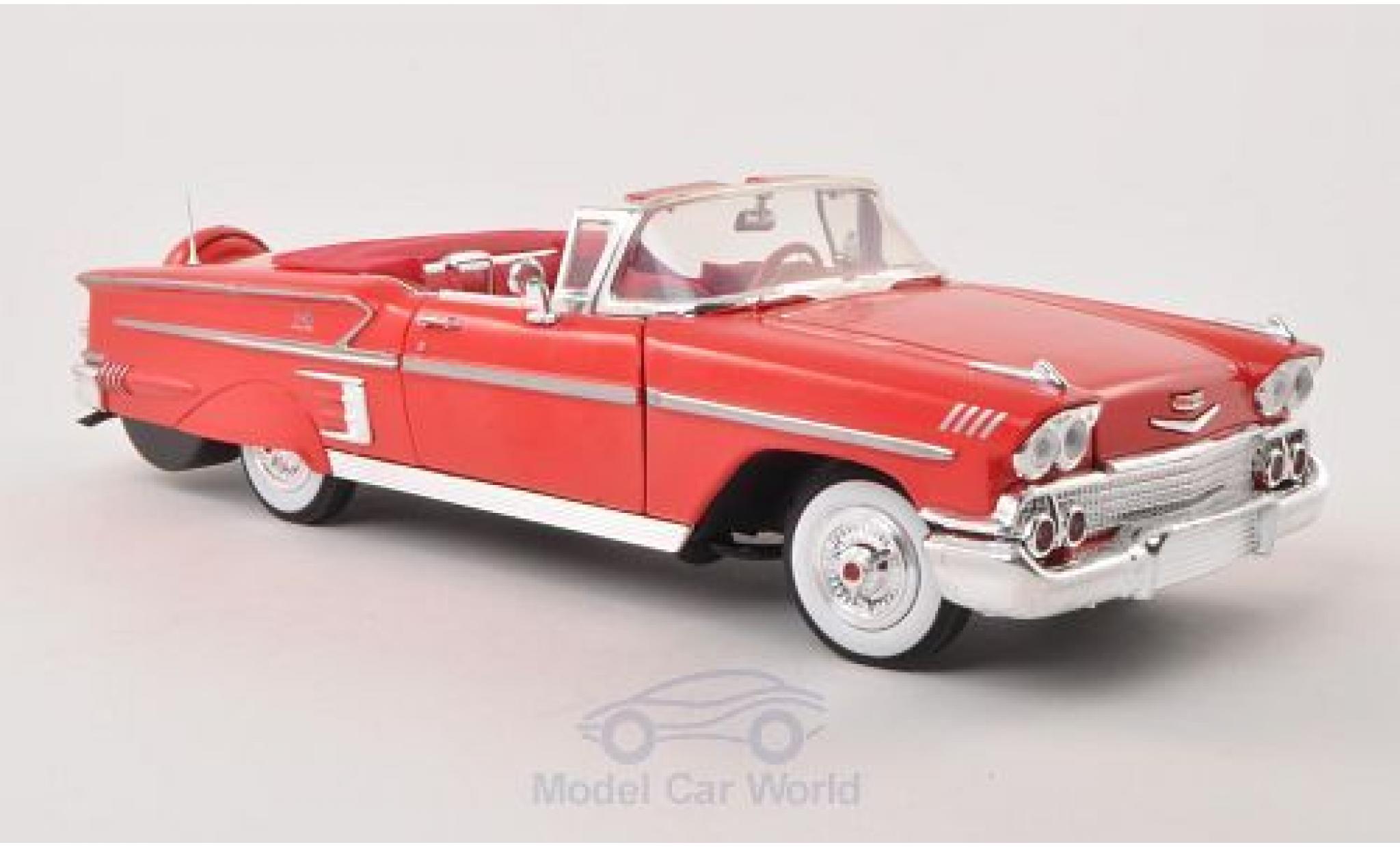 Chevrolet Impala 1/18 Motormax Cabriolet rood 1958 modelauto