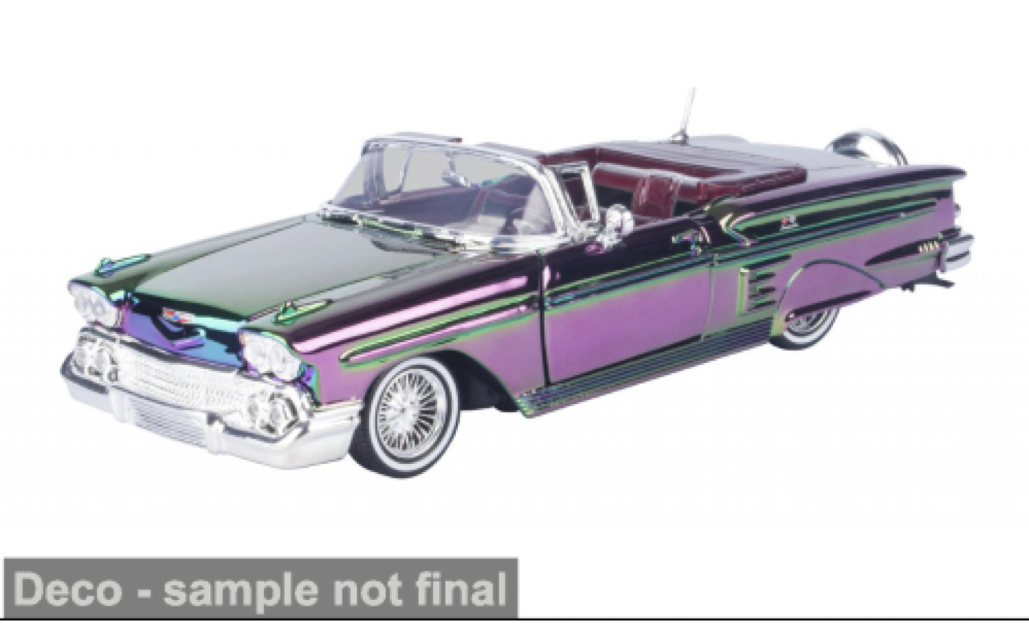 Chevrolet Impala 1/24 Motormax lila/groen 1958 1:24 modelauto