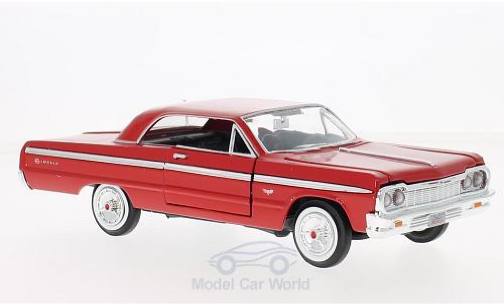 Chevrolet Impala 1/24 Motormax rood 1964 modelauto