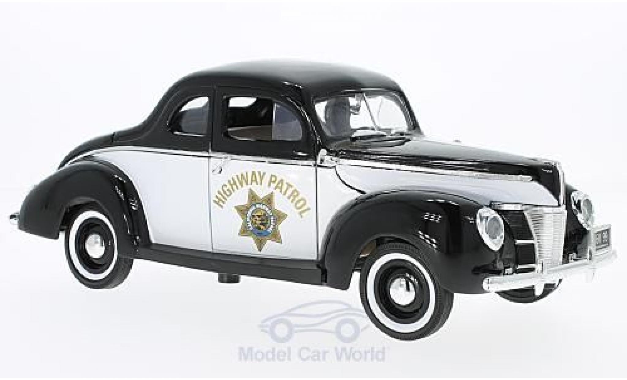 Ford Deluxe 1/18 Motormax Highway Patrol 1940 modelauto