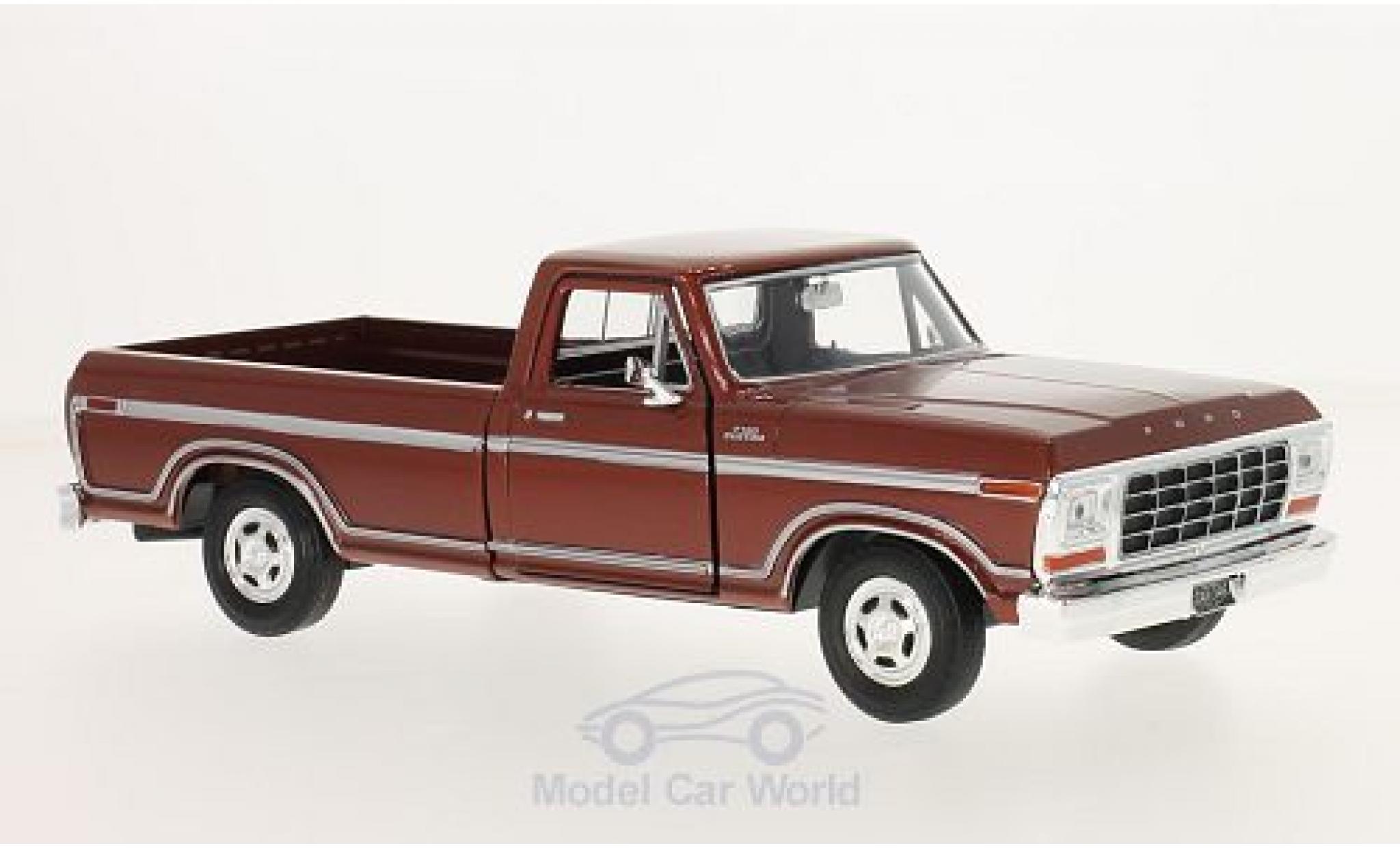 Ford F-1 1/24 Motormax 50 Custom metallic rood 1979 modelauto