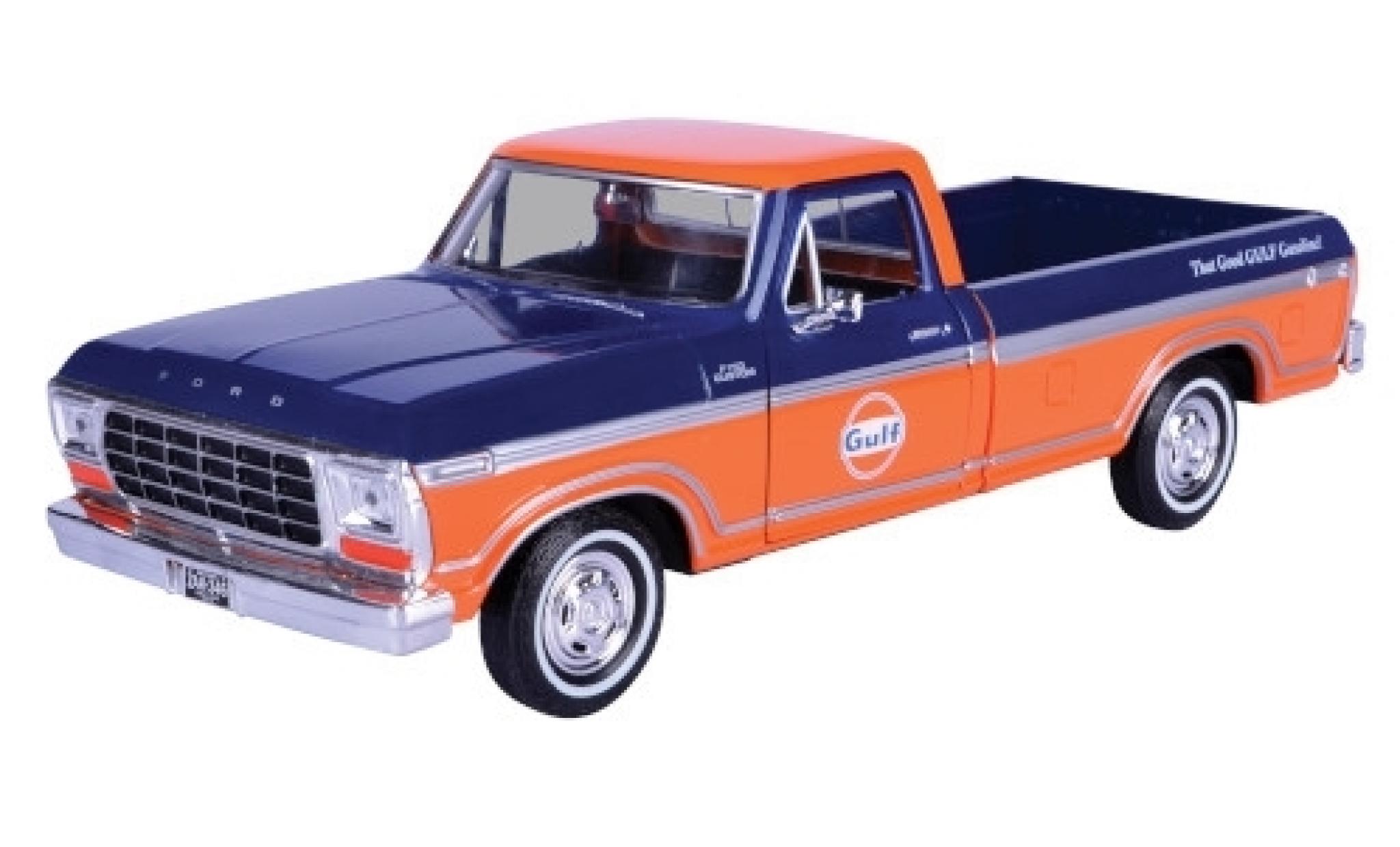 Ford F-1 1/24 Motormax 50 Custom Pick Up blauw/oranje Gulf modelauto