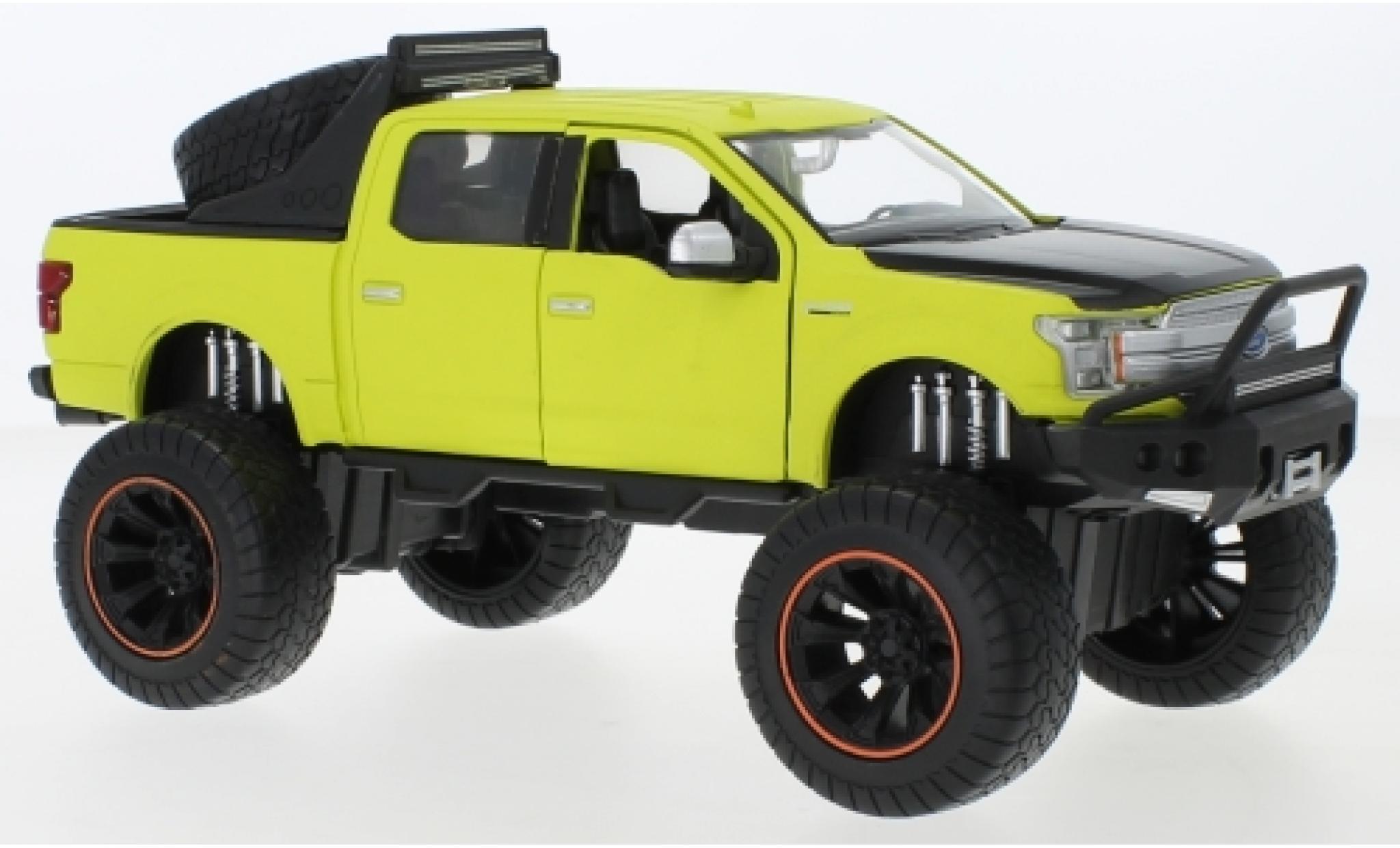 Ford F-1 1/24 Motormax 50 Lariat Crew Cab Off Road matt-groen/matt-zwart 2019 Ma&szlig;stab 1:27 modelauto