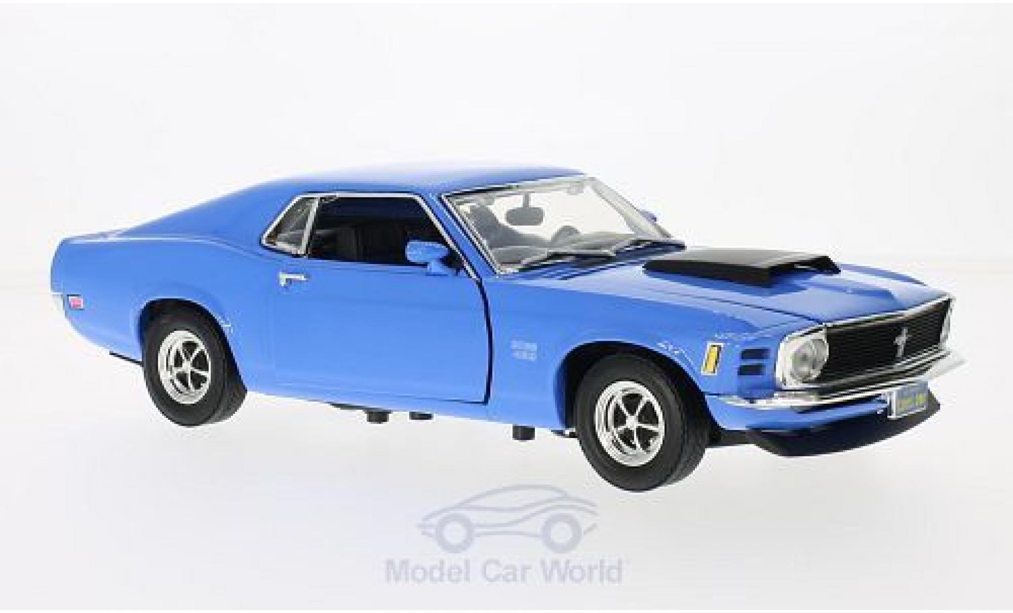Ford Mustang 1/18 Motormax Boss 429 blauw 1970 ohne Vitrine modelauto