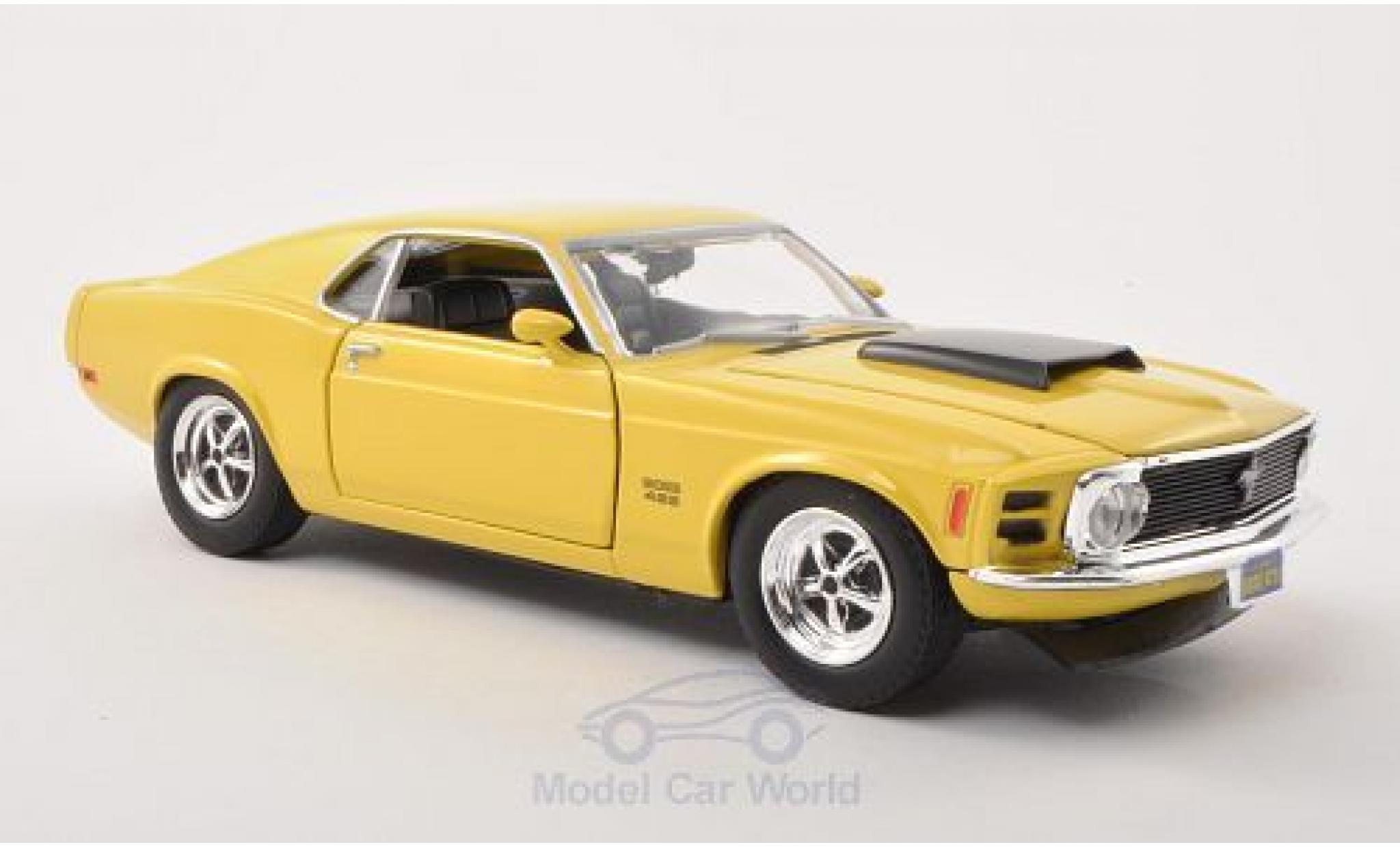 Ford Mustang 1/24 Motormax Boss 429 geel/zwart 1970 modelauto