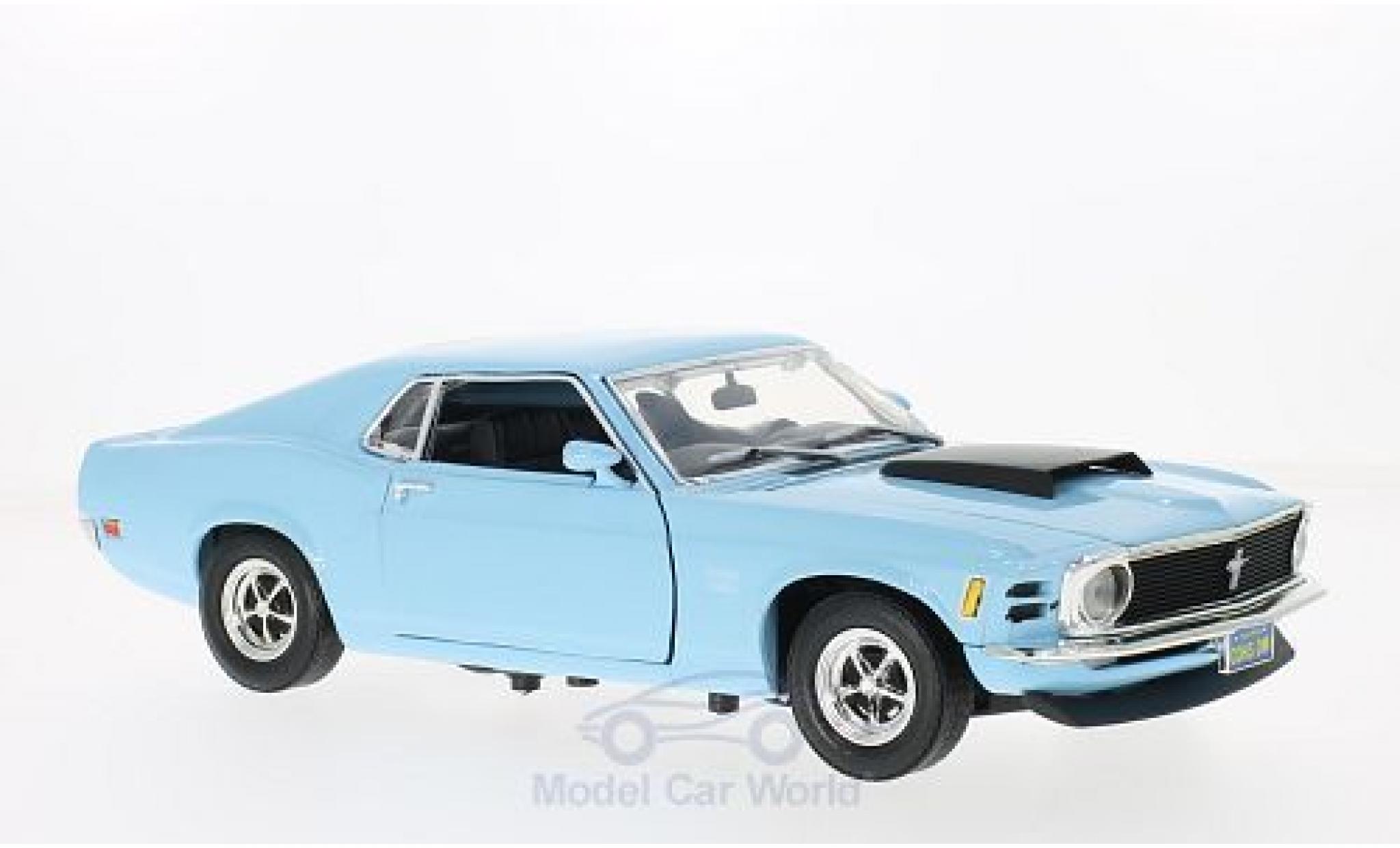 Ford Mustang 1/18 Motormax Boss 429 blauw 1970 modelauto