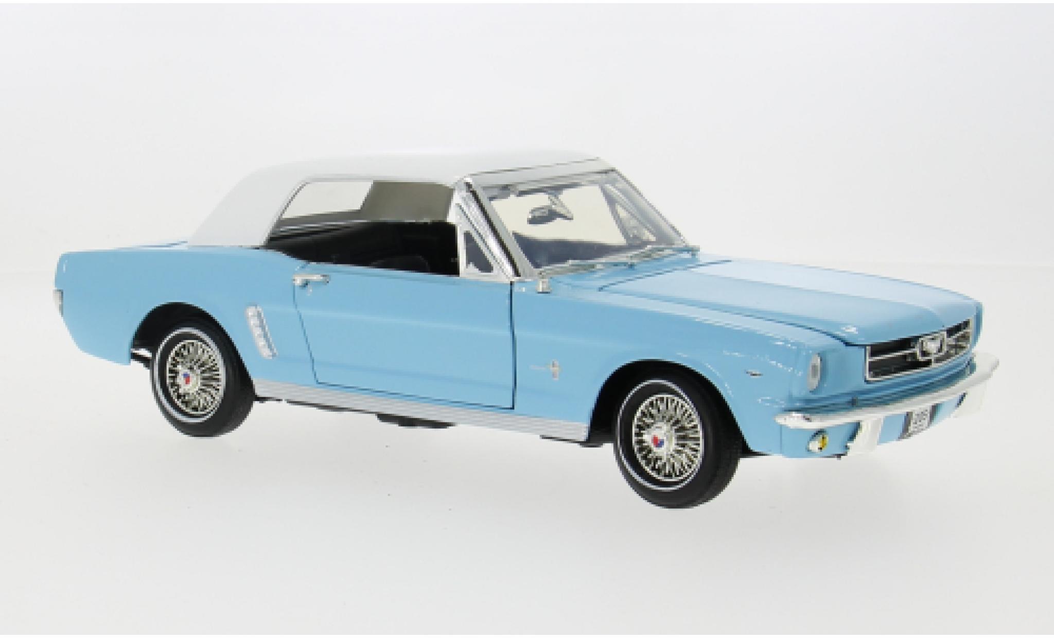 Ford Mustang 1/18 Motormax Cabriolet blauw/wit 1964 1:18 modelauto