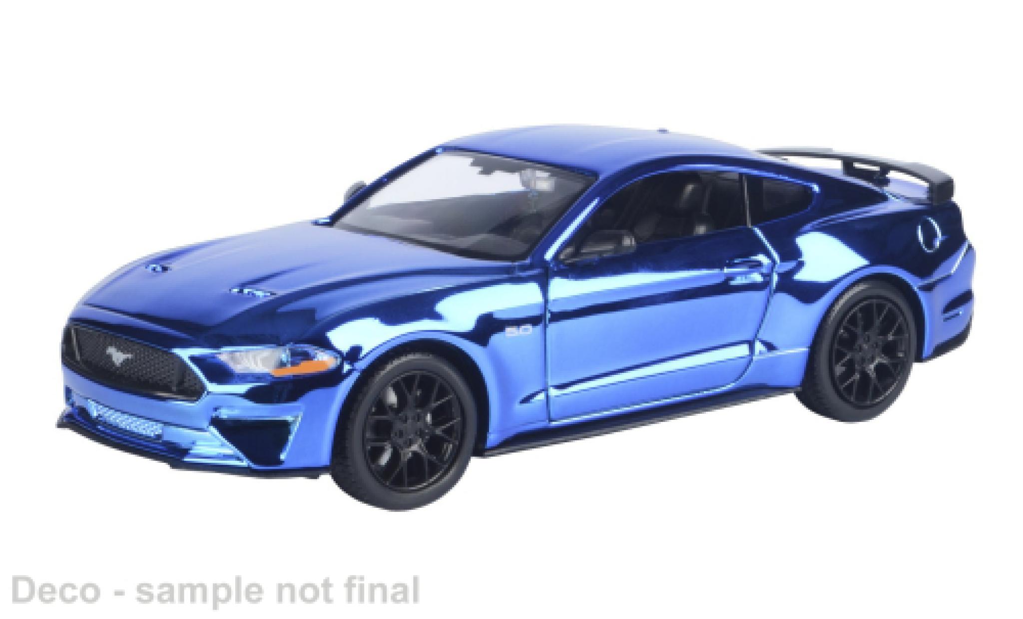 Ford Mustang 1/24 Motormax GT blauw 2018 1:24 modelauto