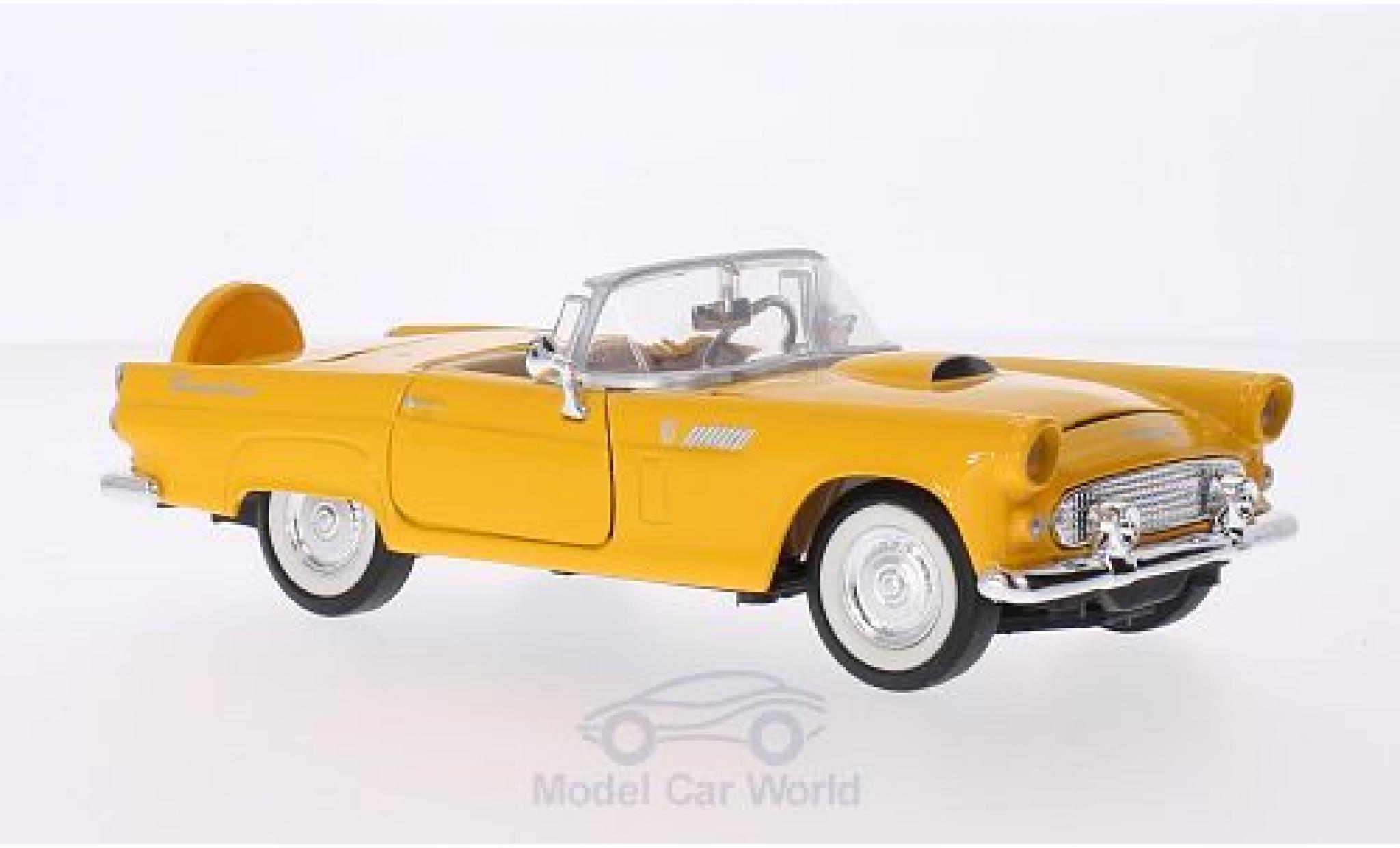 Ford Thunderbird 1956 1/24 Motormax geel 1956 modelauto