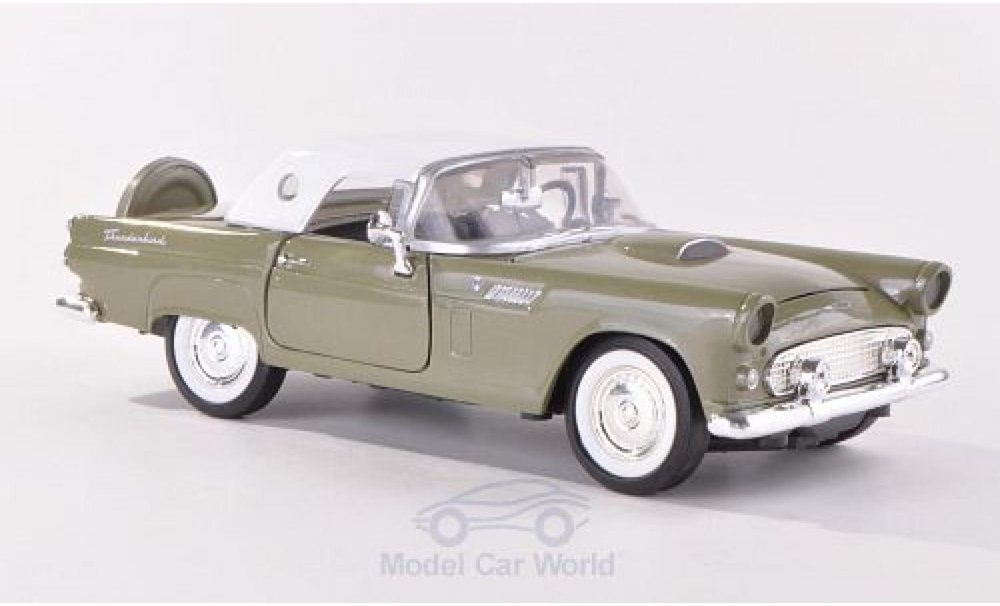 Ford Thunderbird 1/24 Motormax metallic groen/wit 1956 ohne Vitrine modelauto