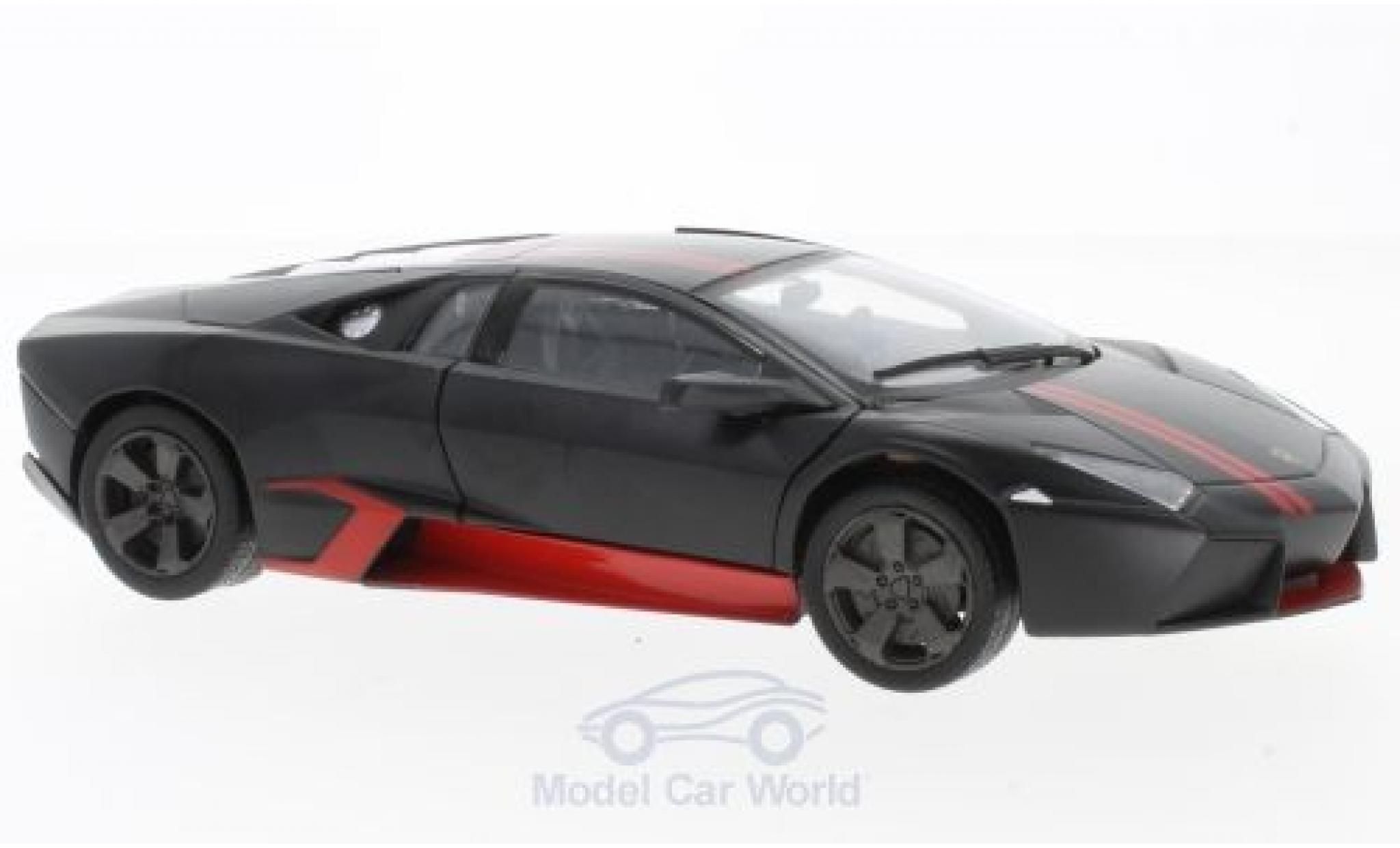 Lamborghini Reventon 1/24 Motormax matt-zwart/rood modelauto