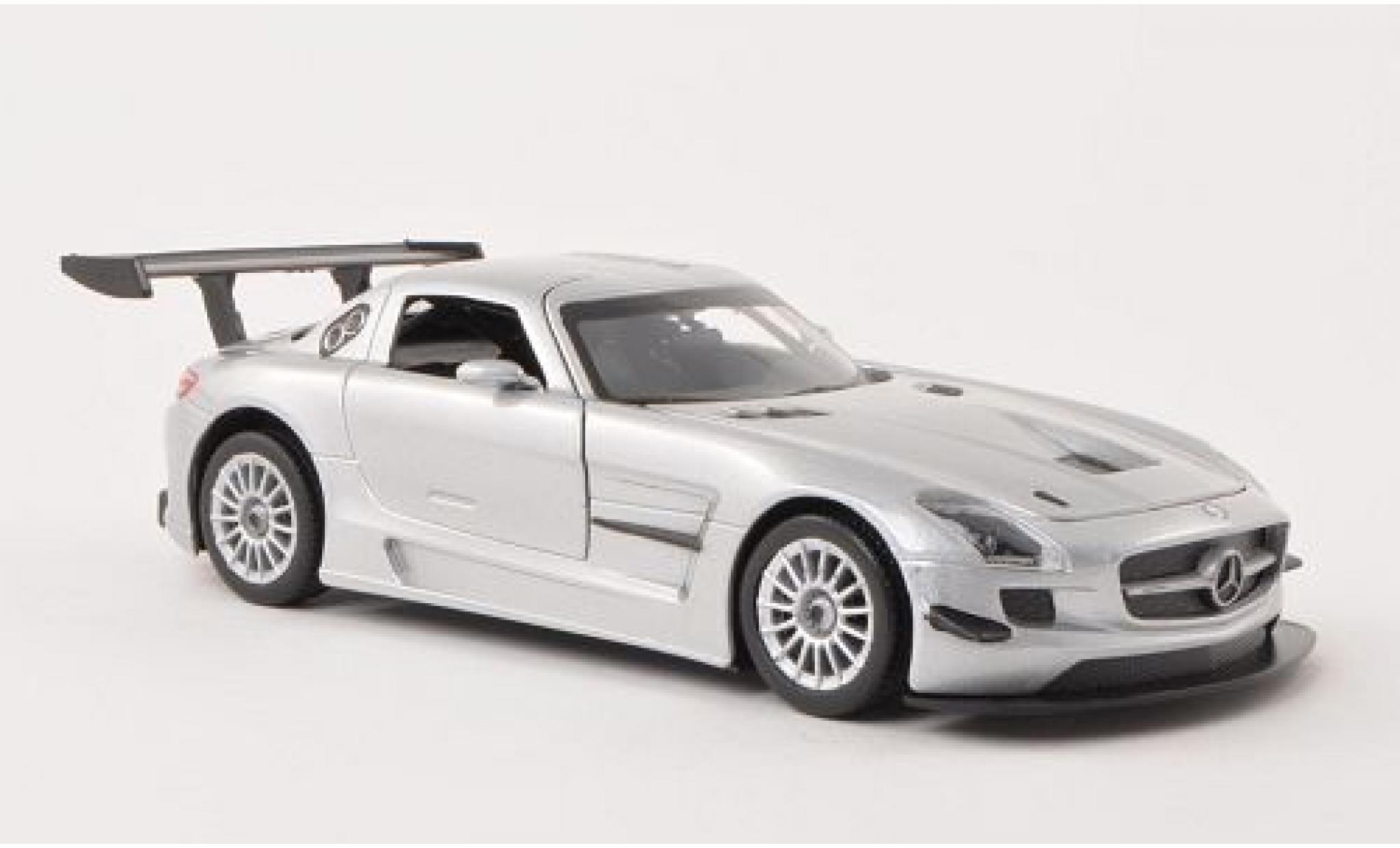 Mercedes SLS 1/24 Motormax AMG GT3 grijs Plain Body Version sans Vitrine modelauto