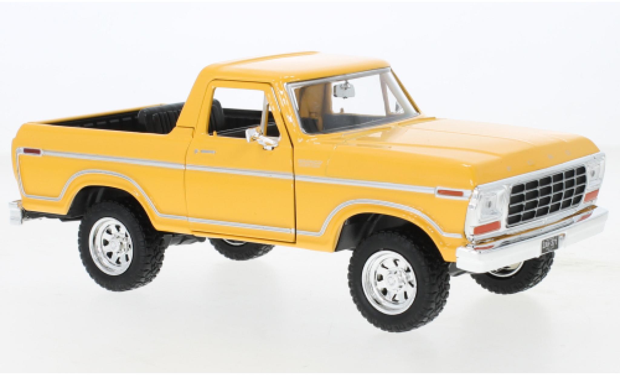 Ford Bronco 1/24 Motormax Custom geel 1978 modelauto