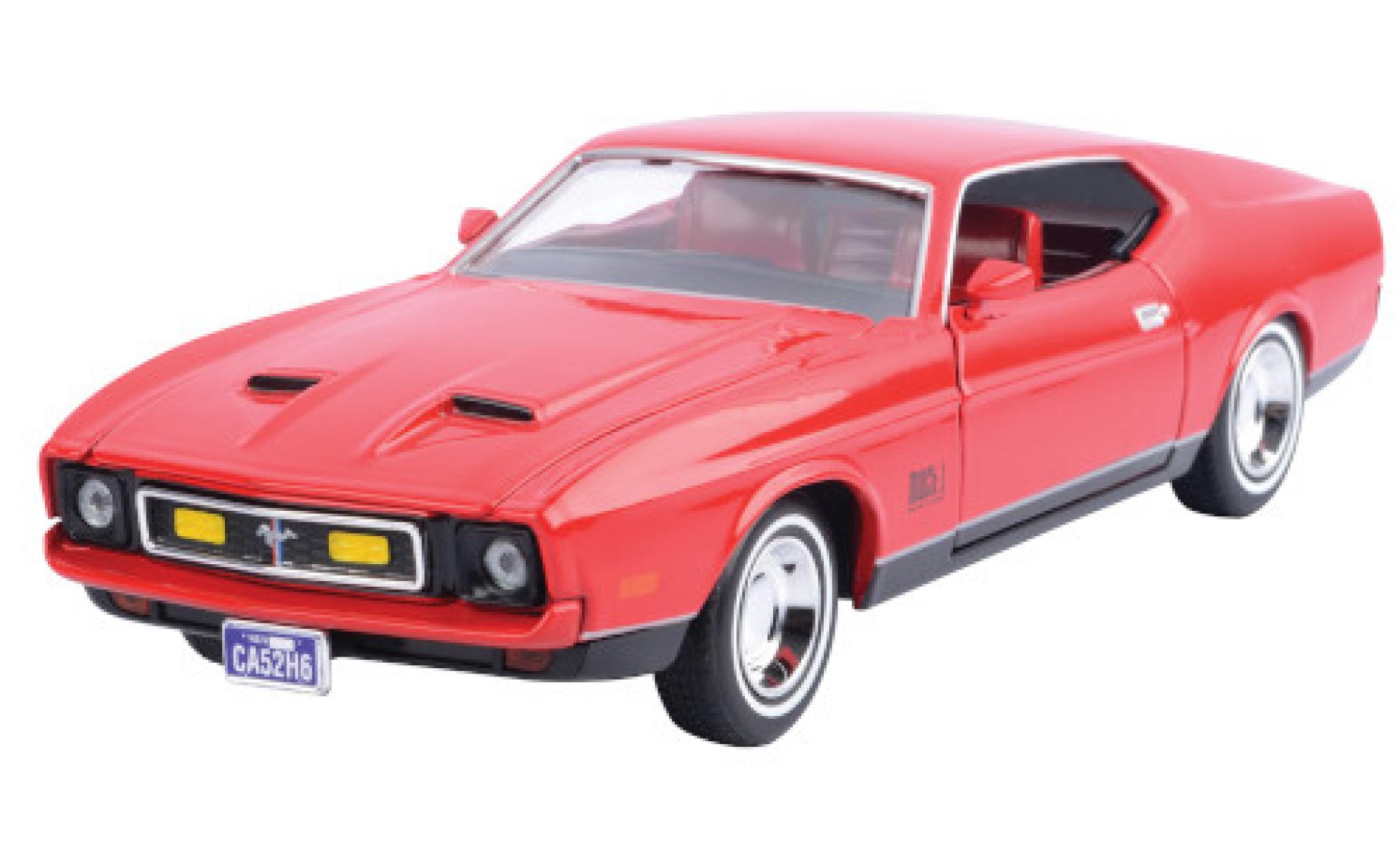 Ford Mustang 1/24 Motormax Mach 1 rood 1971 modelauto