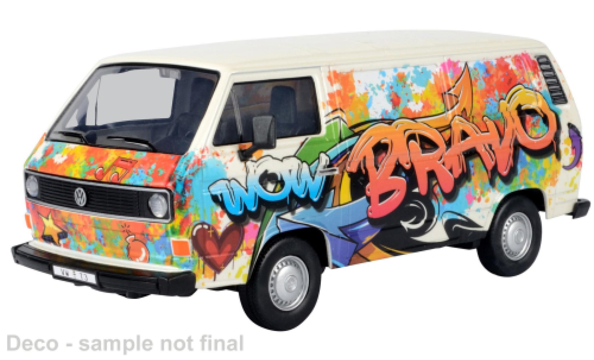 Volkswagen T3 1/24 Motormax wit/D&eacute;corer modelauto