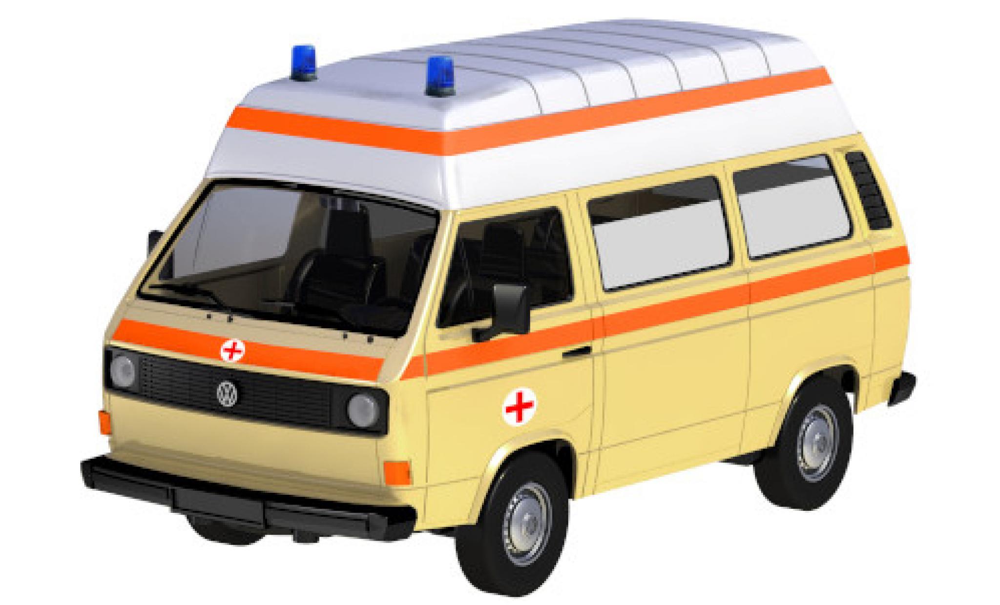 Volkswagen T3 1/24 Motormax Hochdach Ambulance modelauto