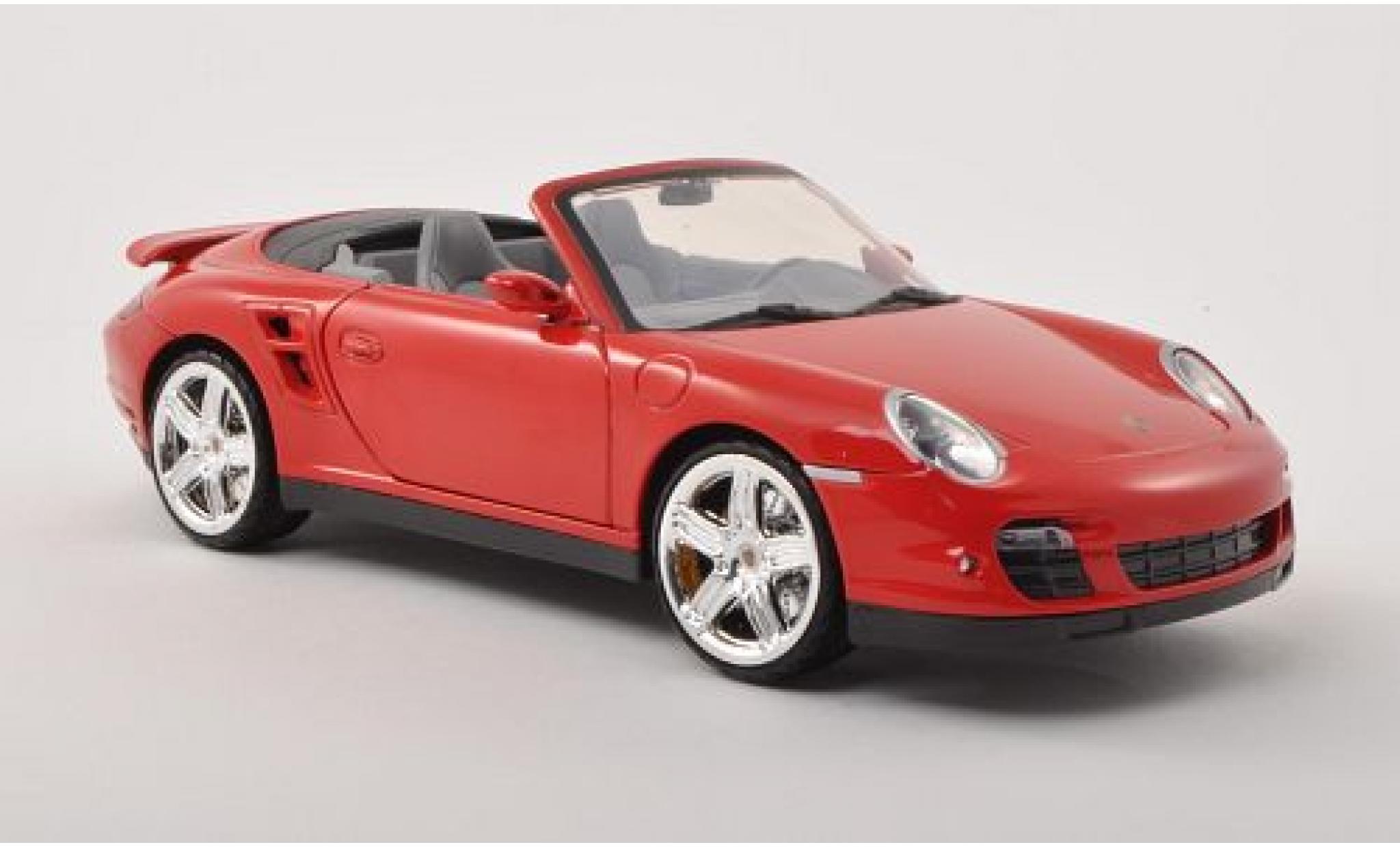 Porsche 997 Turbo 1/18 Motormax 911 () Turbo Cabriolet rood modelauto