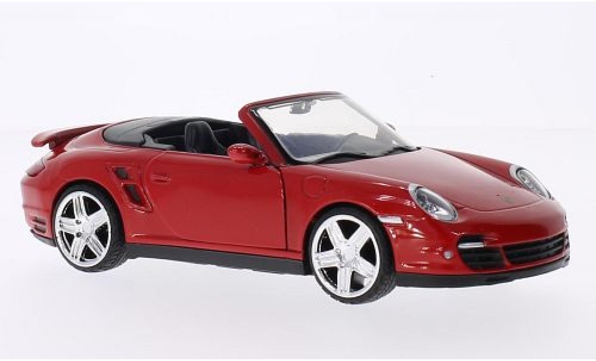 Porsche 997 Turbo 1/24 Motormax 911 Turbo Cabriolet () rood modelauto