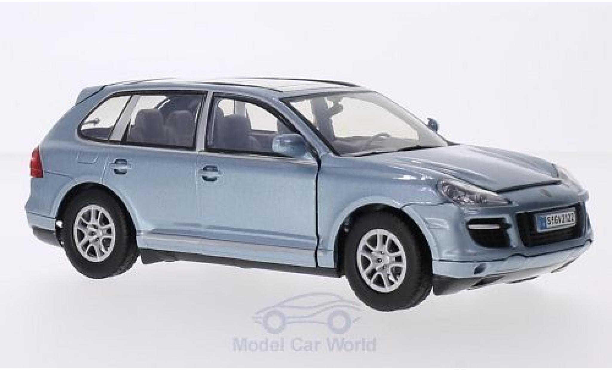 Porsche Cayenne Turbo 1/24 Motormax Turbo metallic blauw modelauto