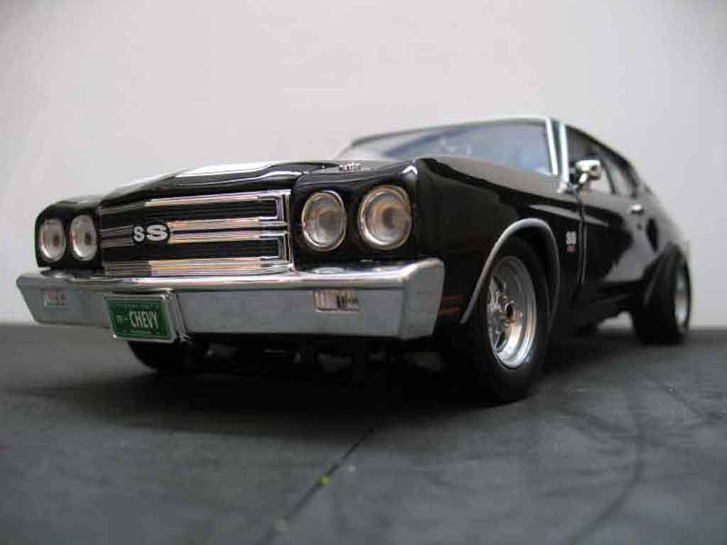 Chevrolet Chevelle 1970 1/18 Ertl 1970 ss zwart jantes drag modelauto
