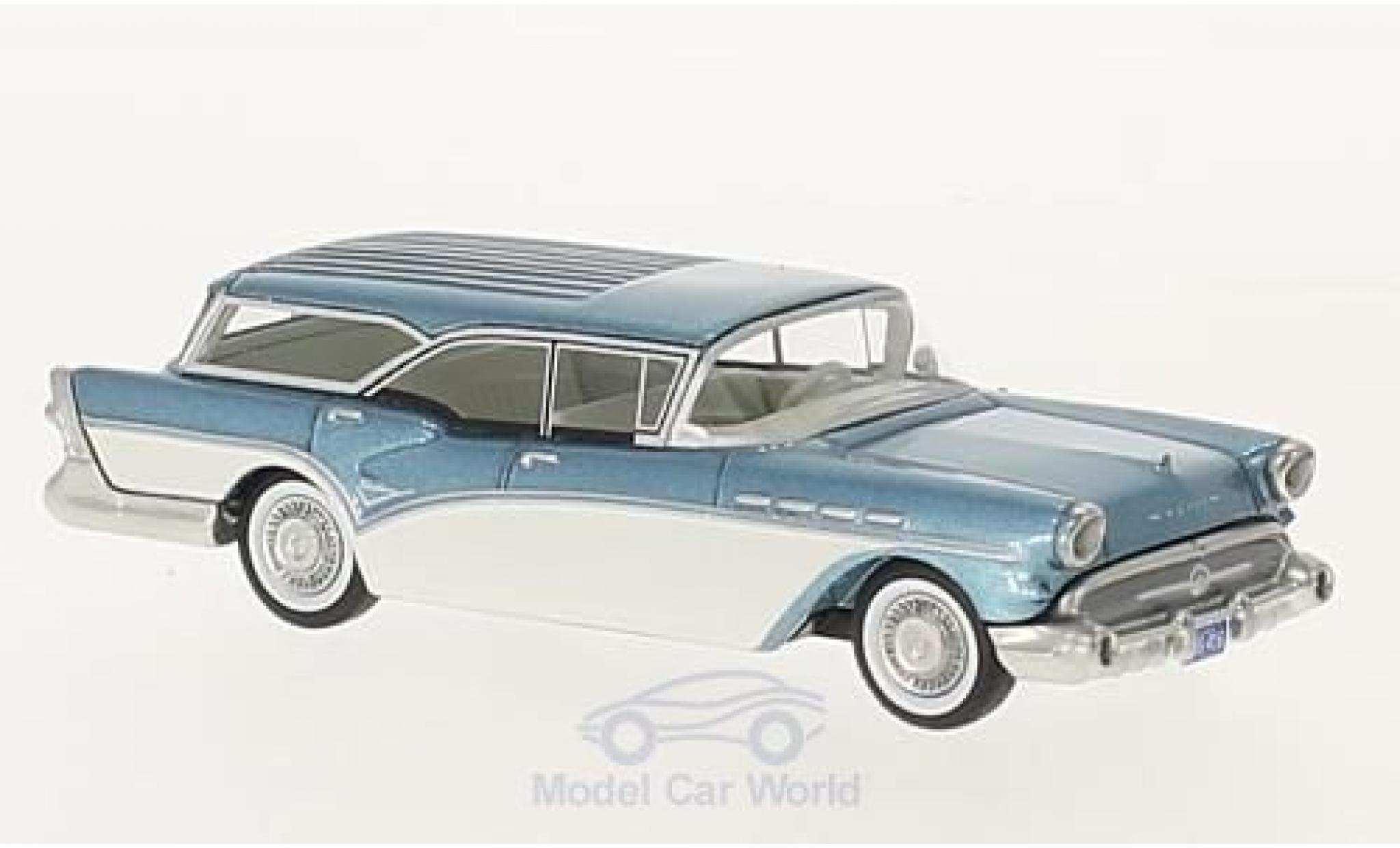 Buick Century 1/64 Neo Caballero Estate Wagon metallic blauw/wit 1957 modelauto