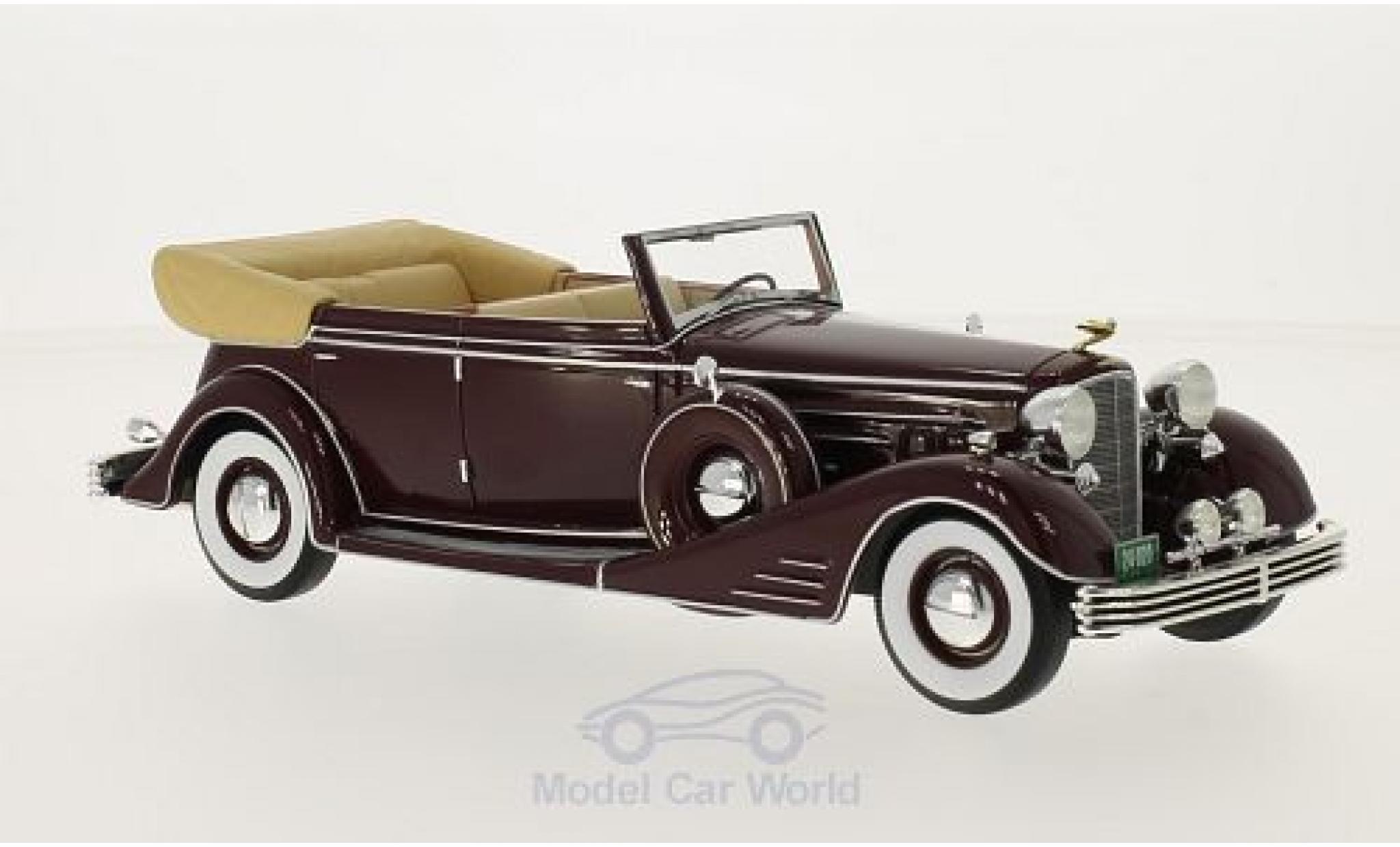 Cadillac Fleetwood 1/24 Neo Allweather Phaeton rood 1933 modelauto
