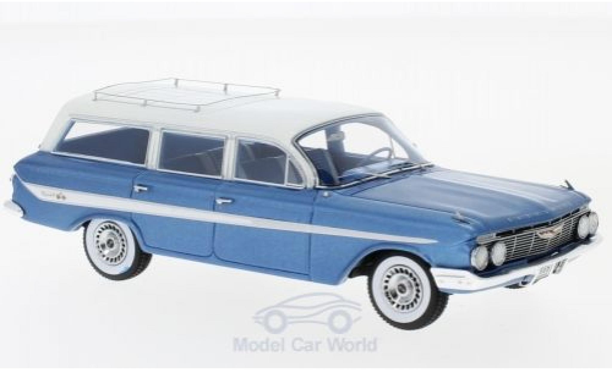 Chevrolet Nomad 1/43 Neo Station Wagon metallic blauw/wit 1961 modelauto