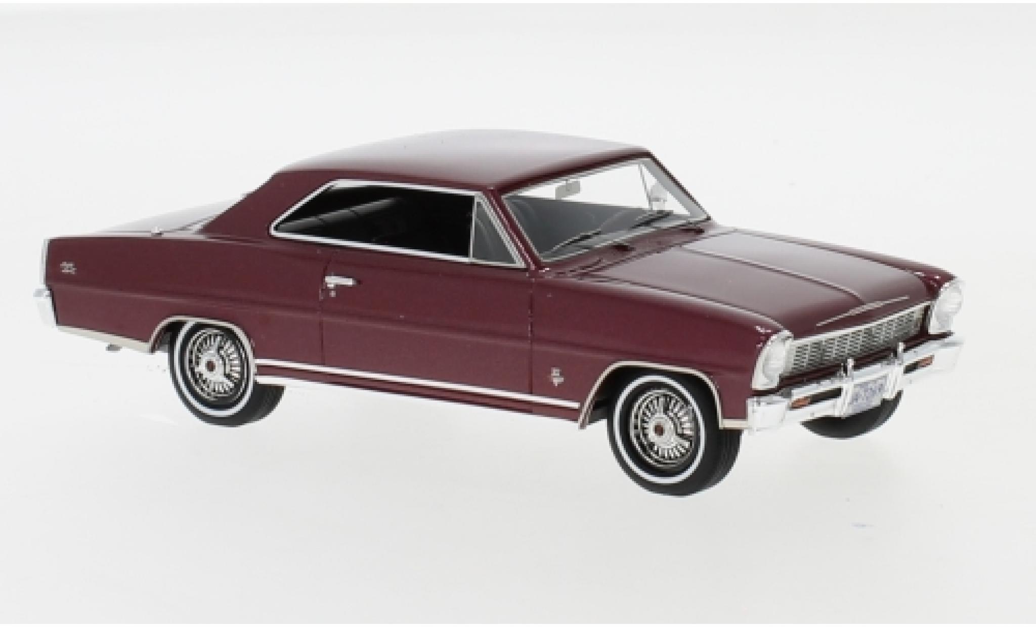 Chevrolet Nova 1/43 Neo SS Hardtop metallic rood 1966 modelauto