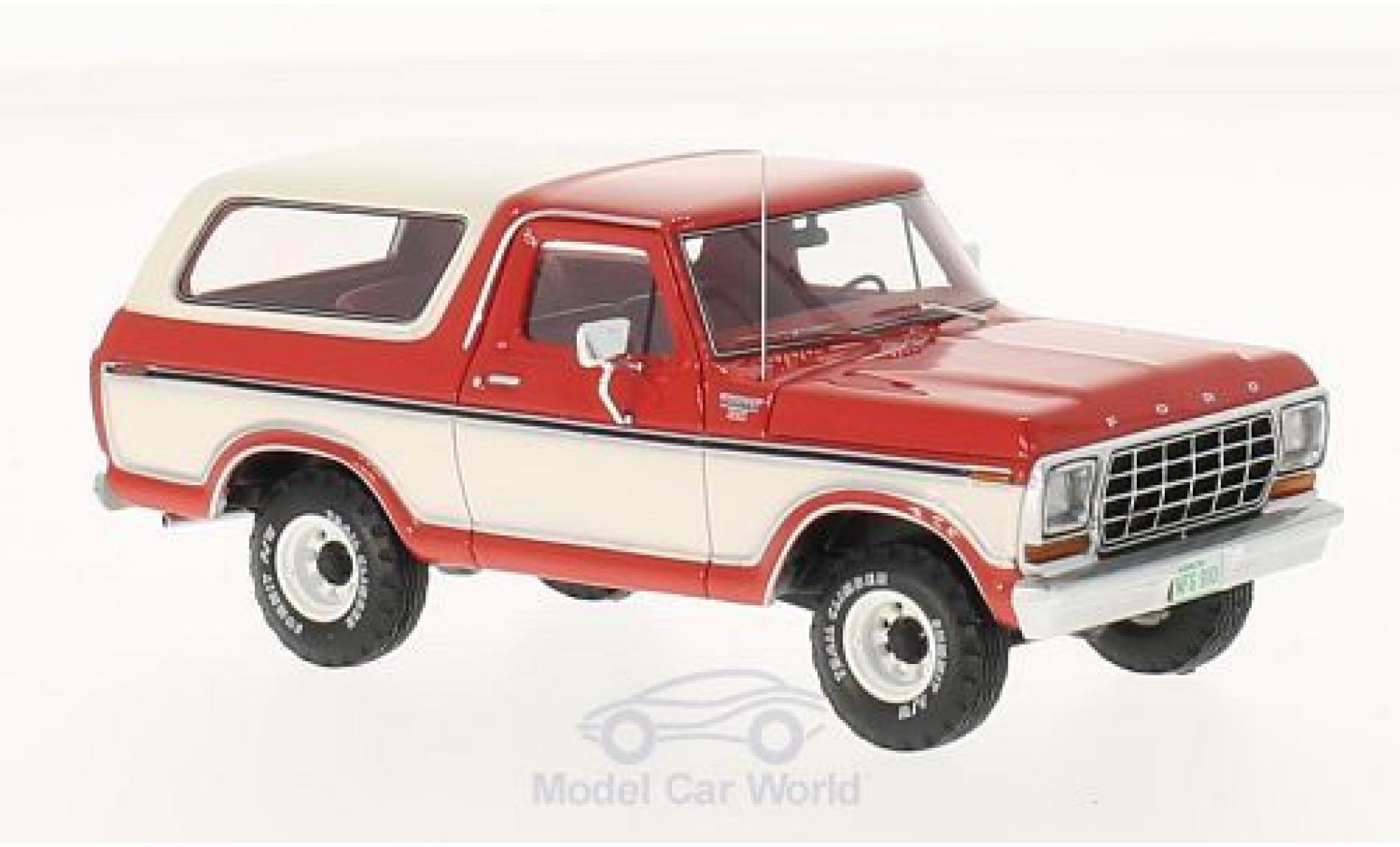 Ford Bronco 1/43 Neo rood/wit 1978 modelauto