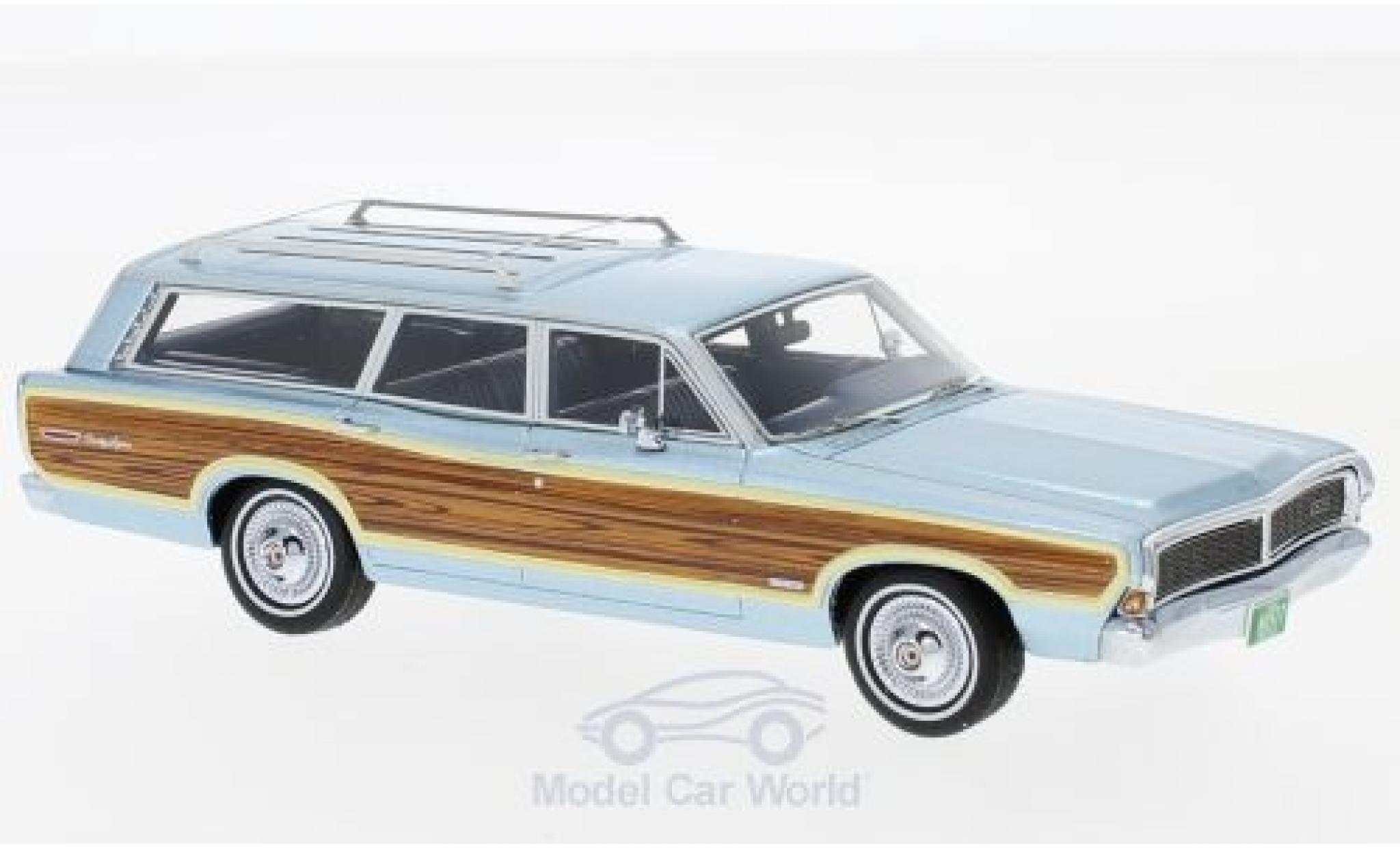 Ford LTD 1/43 Neo Country Squire metallic blauw/Dekor 1968 modelauto