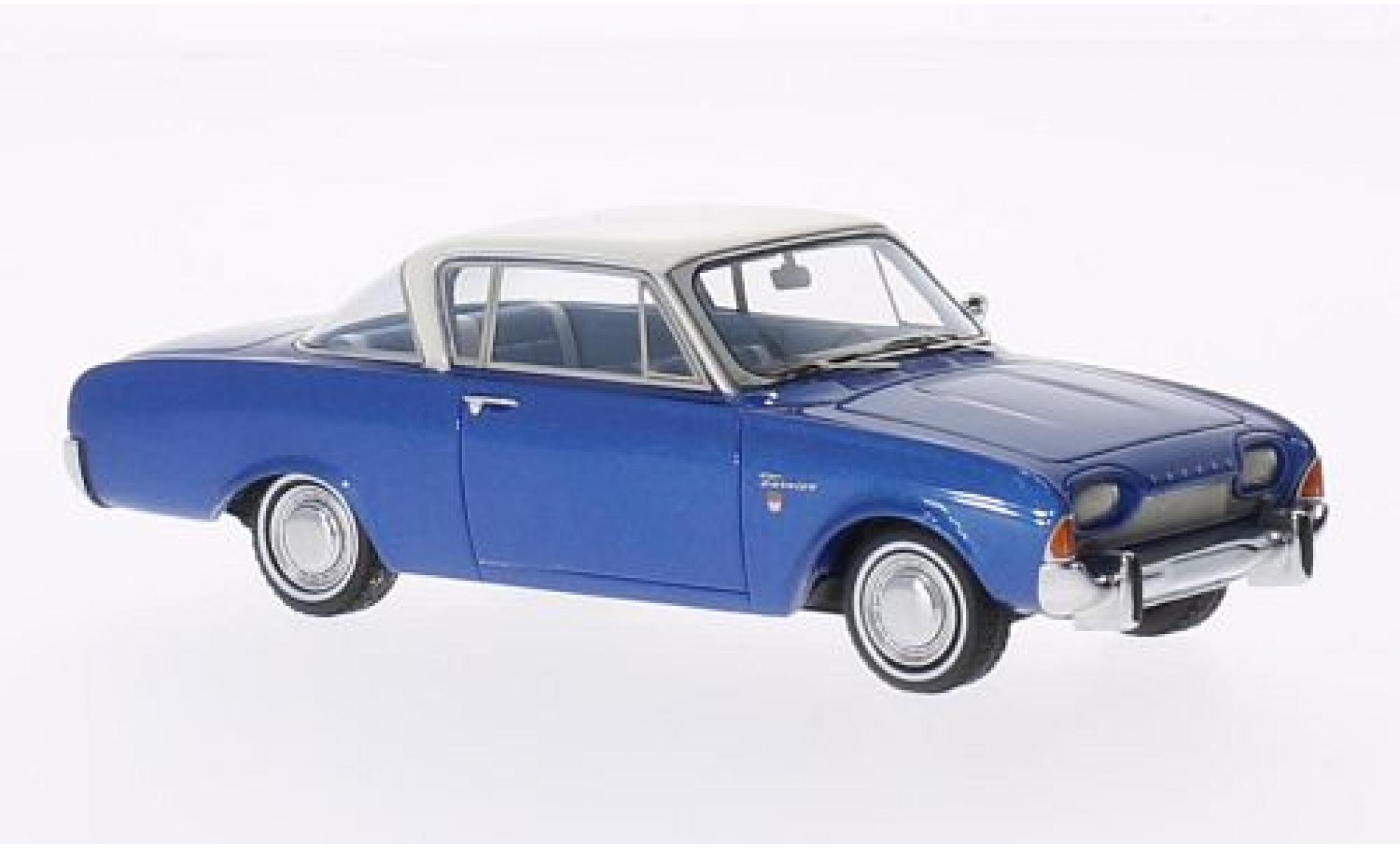Ford Taunus 1/43 Neo 17M P3 Coupe metallic blauw/wit 1962 modelauto