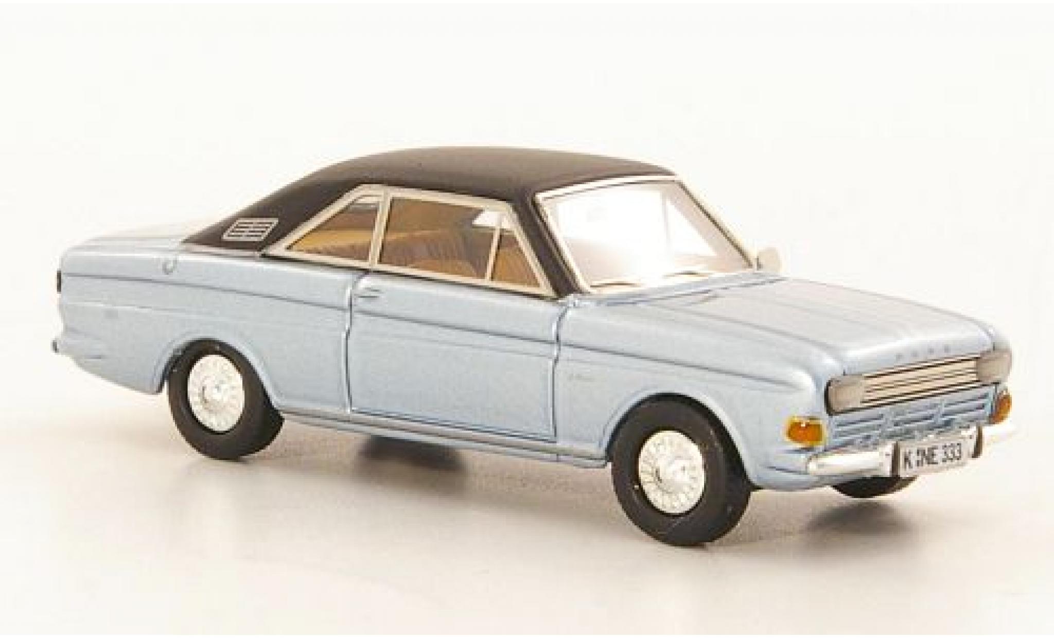Ford Taunus 1/87 Neo P6 15M Coupe metallic blauw/zwart 1968 modelauto