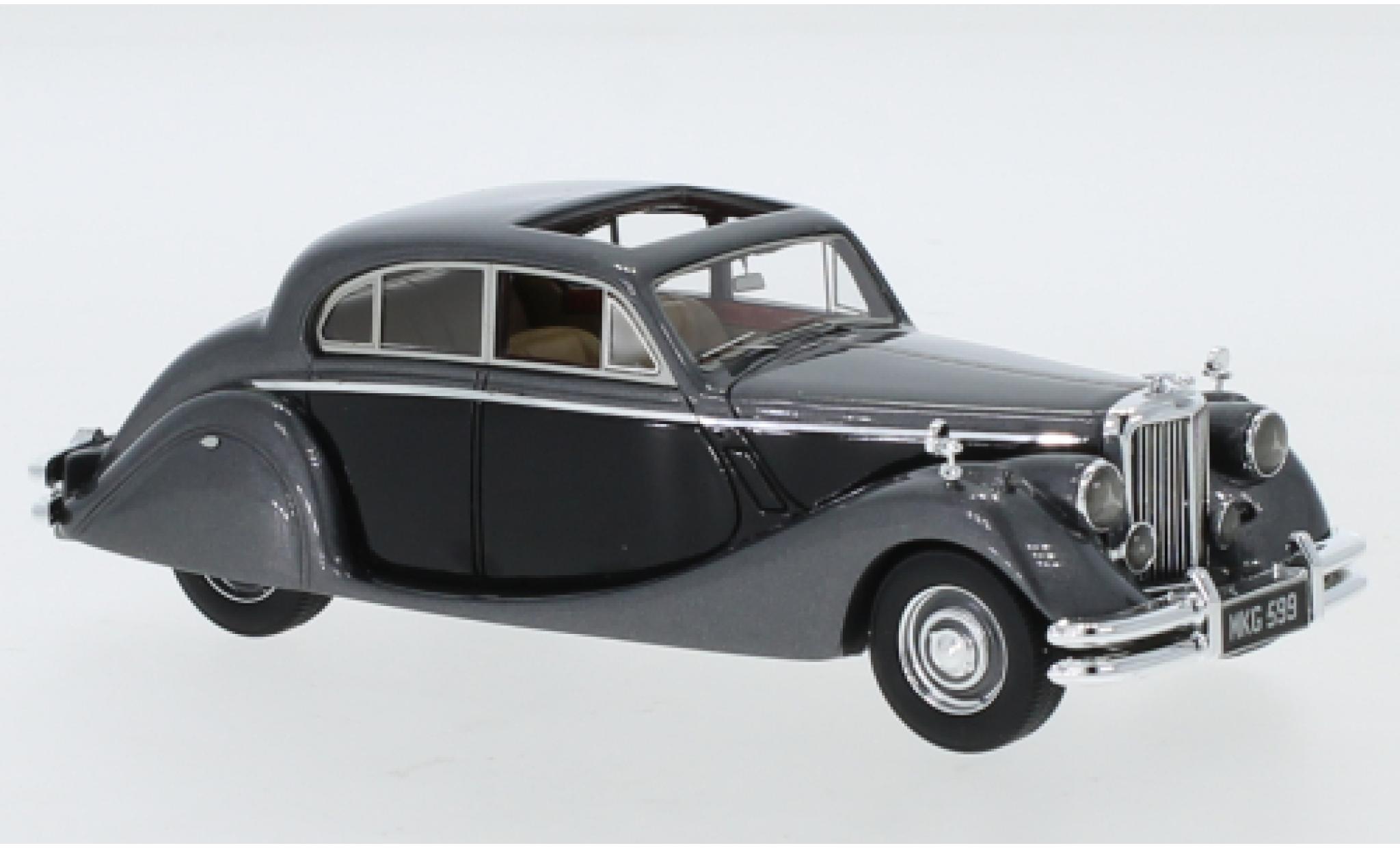 Jaguar MK 1/43 Neo Mk V metallic grijs/zwart RHD 1950 modelauto