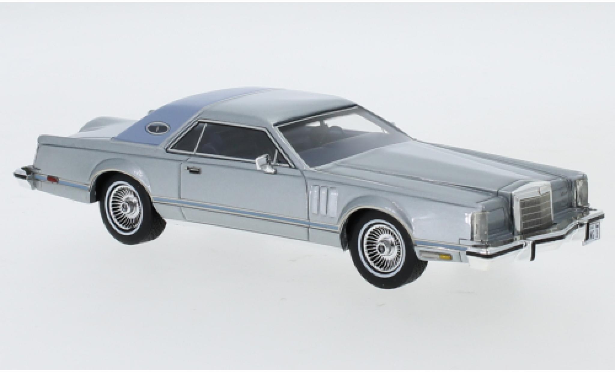 Lincoln Continental 1/43 Neo Mark V grijs/matt-blauw 1978 modelauto