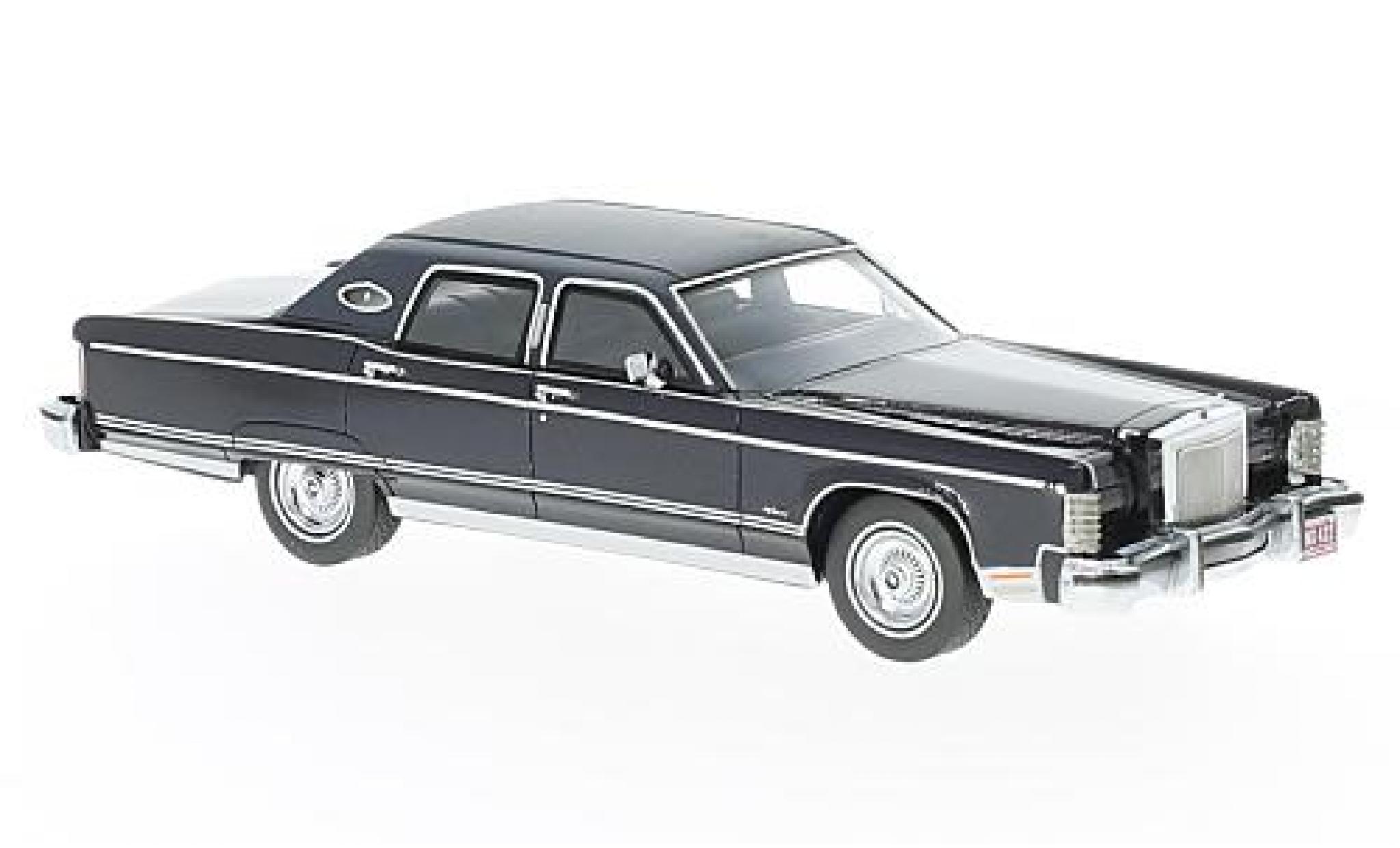 Lincoln Continental 1/43 Neo Town Car metallic blauw 1977 modelauto