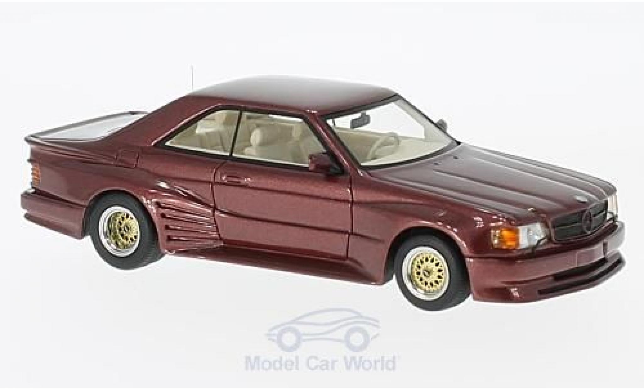 Mercedes 500 SEC 1/43 Neo SEC Koenig Specials metallic rood modelauto