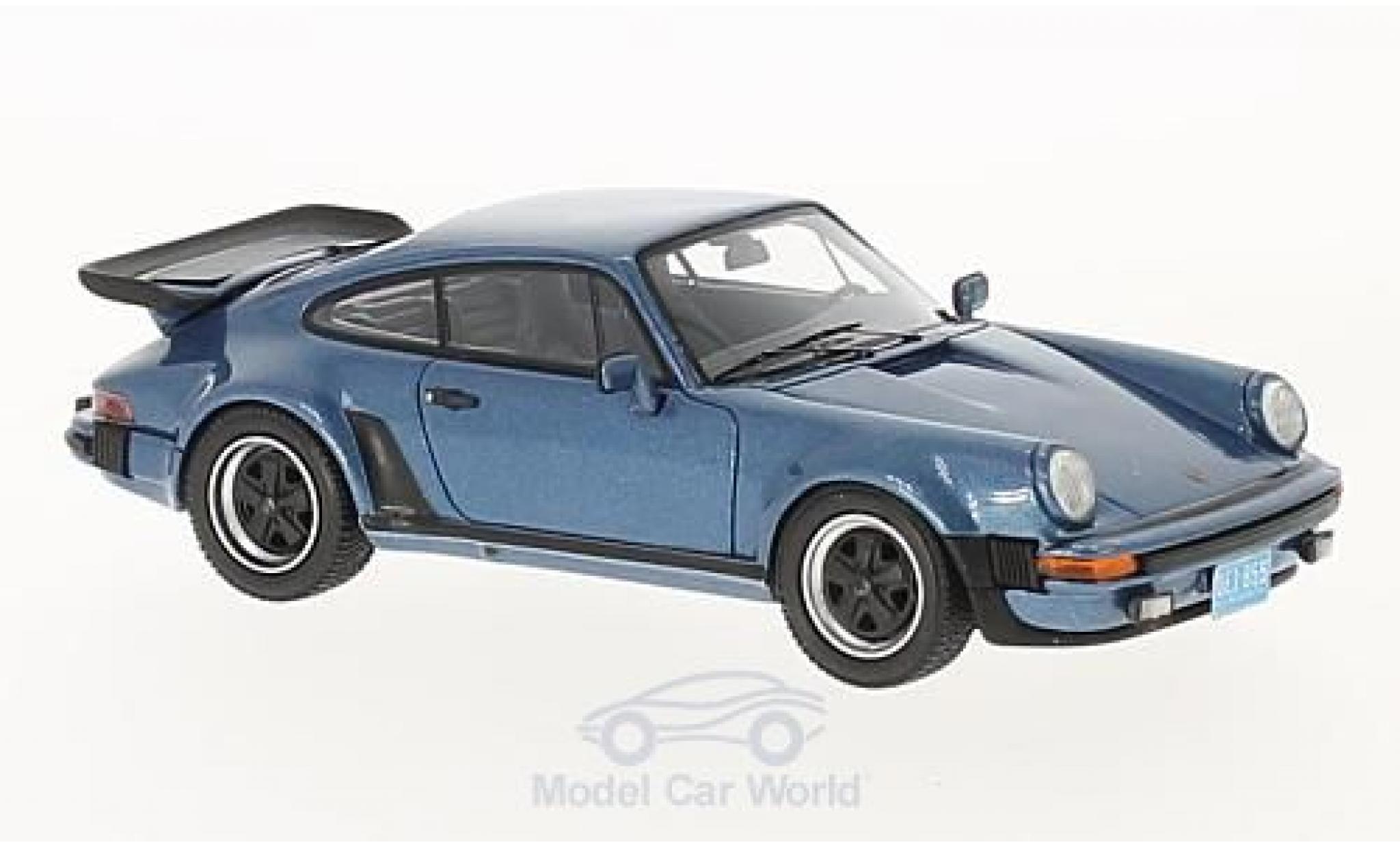 Porsche 930 Turbo 1/43 Neo 911 () Turbo USA metallic blauw 1979 modelauto
